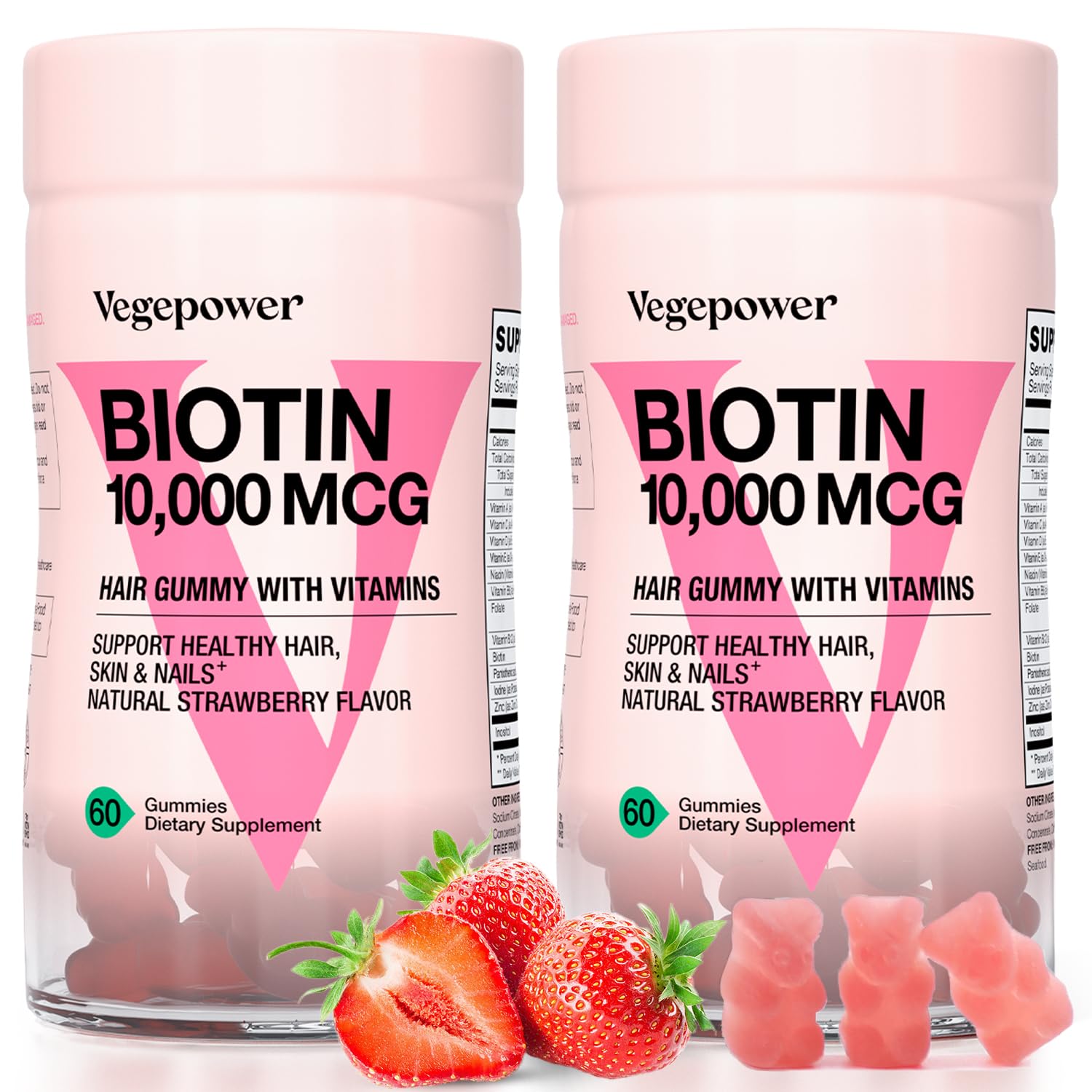 Foto 2 pulgar | Suplementos: Gomitas De Biotina Vegepower De 10000 Mcg Con Vitamina C (1) - Venta Internacional.
