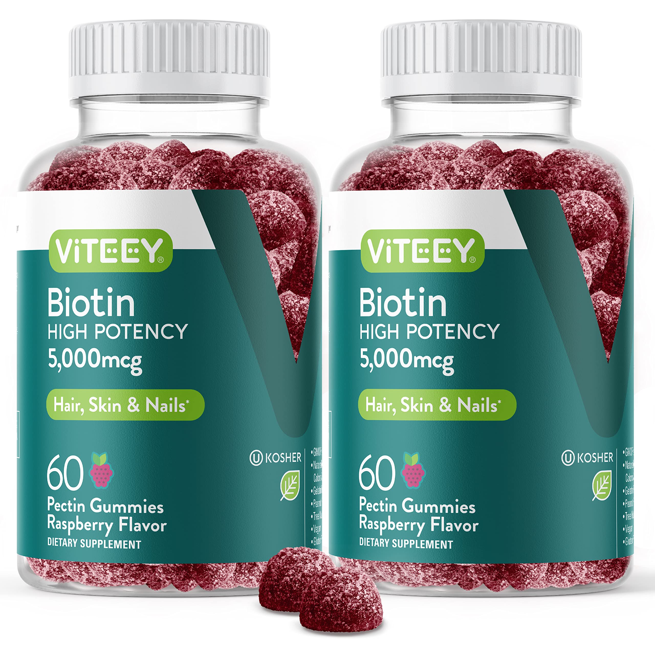 Foto 2 pulgar | Gomitas De Biotina Viteey Para Cabello, Piel Y Uñas, 5000 Mcg, 120 Unidades - Venta Internacional.