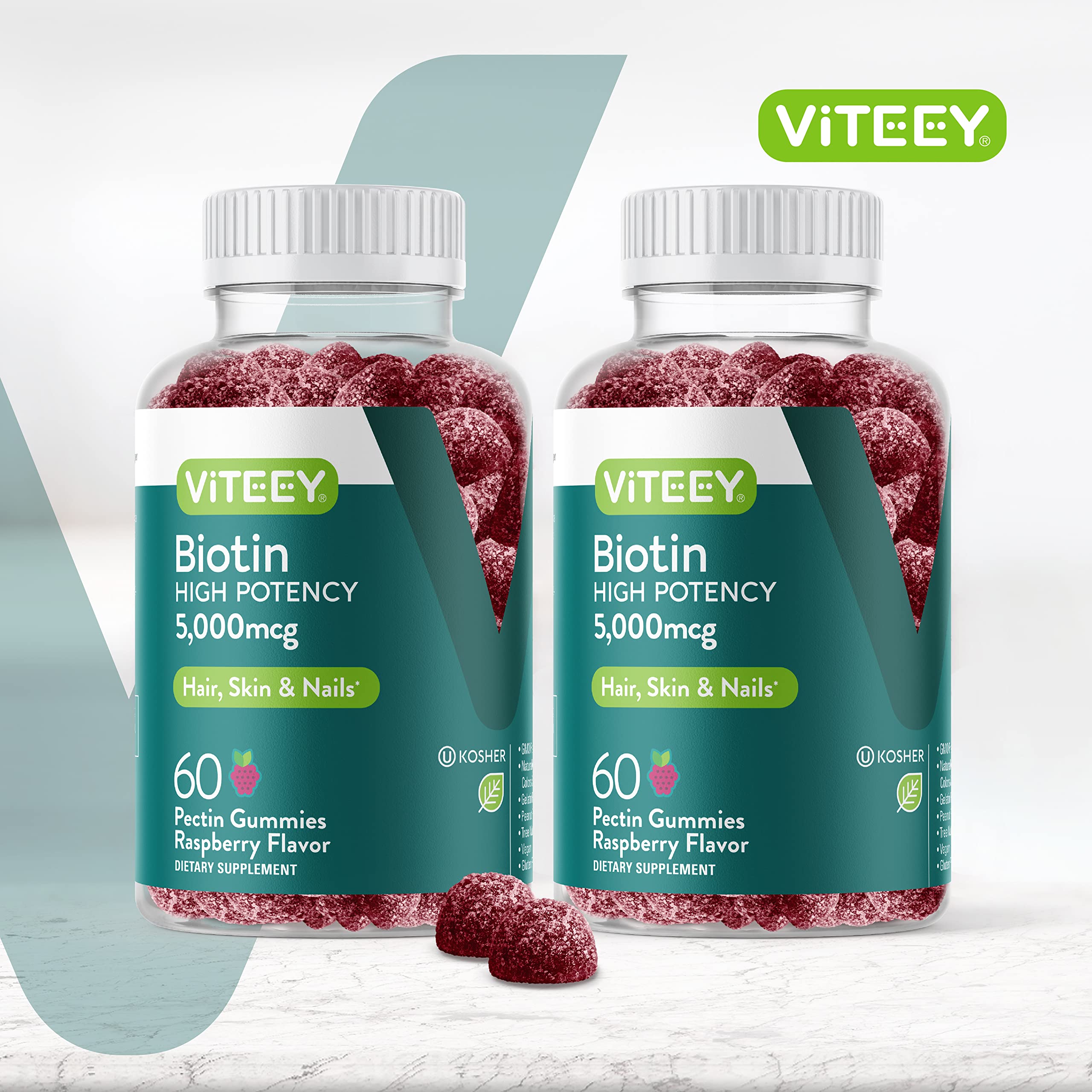 Foto 3 pulgar | Gomitas De Biotina Viteey Para Cabello, Piel Y Uñas, 5000 Mcg, 120 Unidades - Venta Internacional.