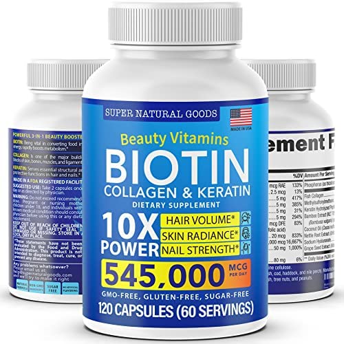 Foto 1 | Suplementos Super Natural Goods: Biotina, Colágeno Y Queratina 120  - Venta Internacional.