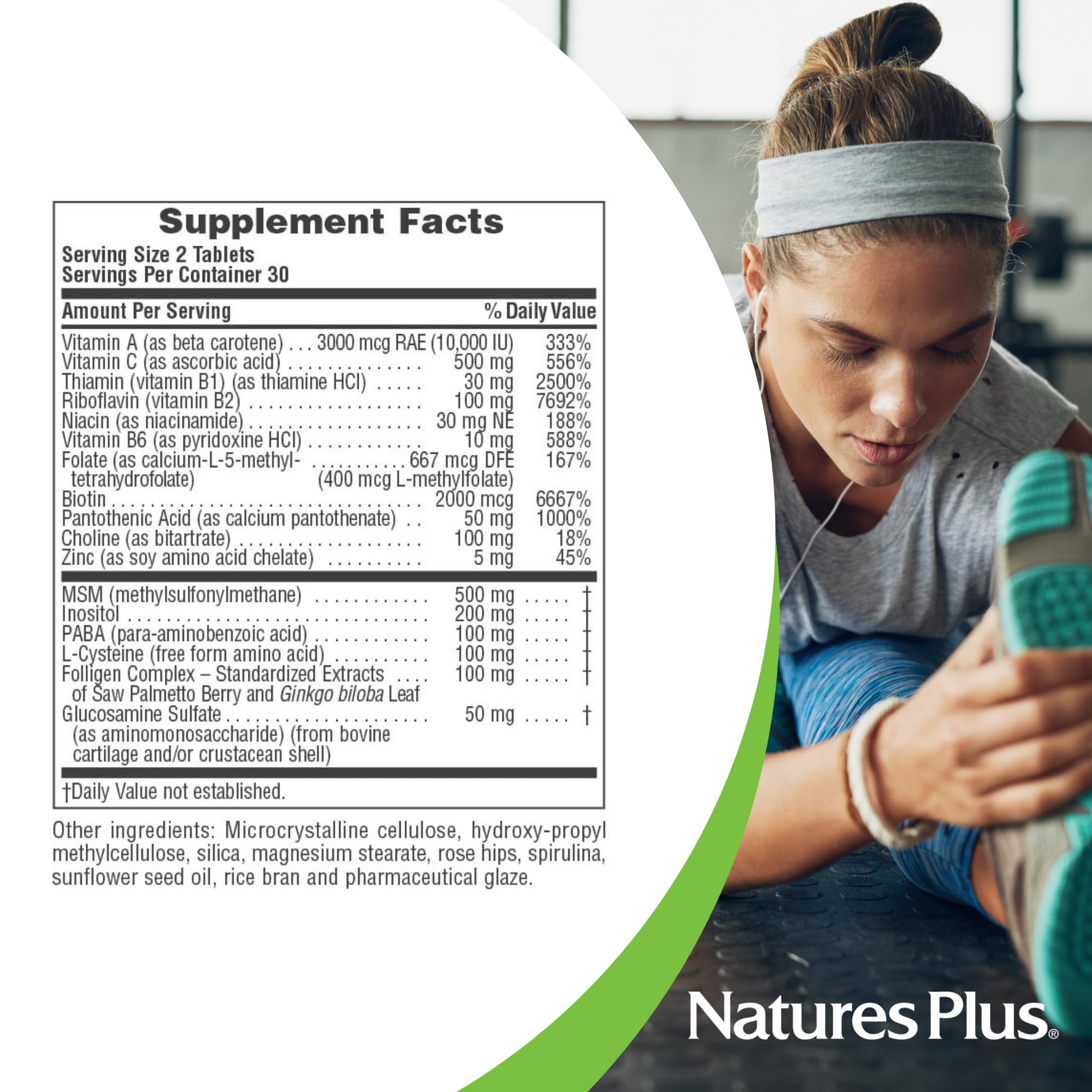 Foto 4 | Suplemento Natures Plus Ultra Hair 60 Tabletas Para El Crecimiento Del Cabello - Venta Internacional.