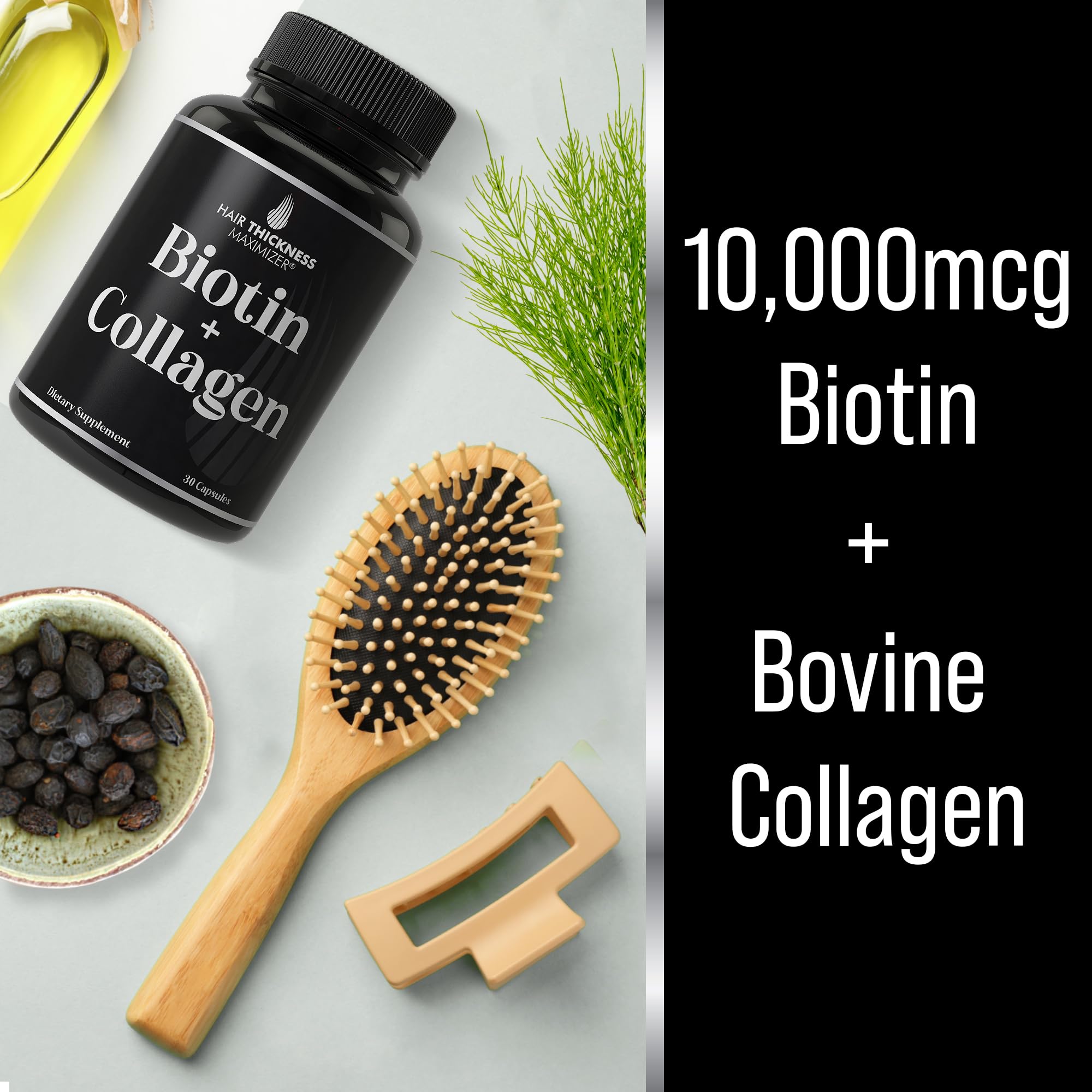 Foto 5 pulgar | Suplementos Para Maximizar El Grosor Del Cabello Con Biotina De 10000 Mcg + Colla - Venta Internacional.