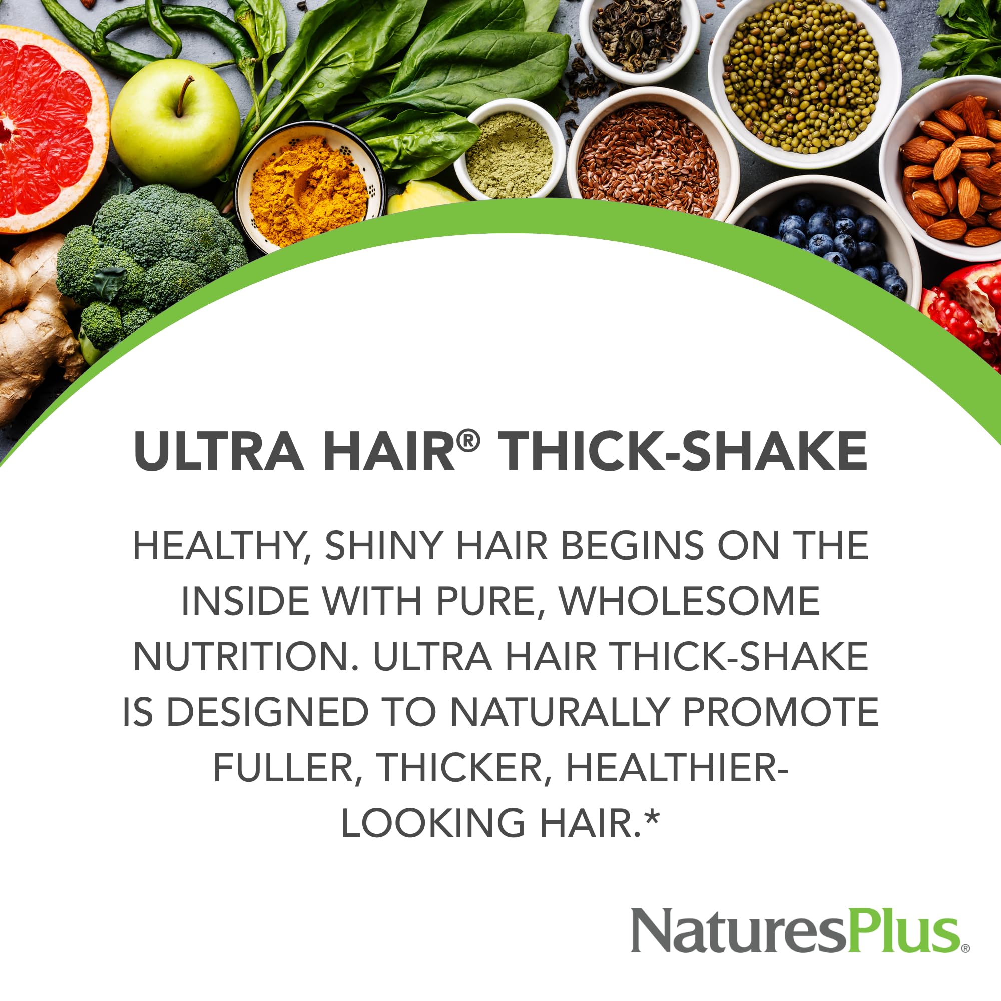 Foto 3 pulgar | Suplemento Natures Plus Ultra Hair Thick Shake, 454 G - Venta Internacional.