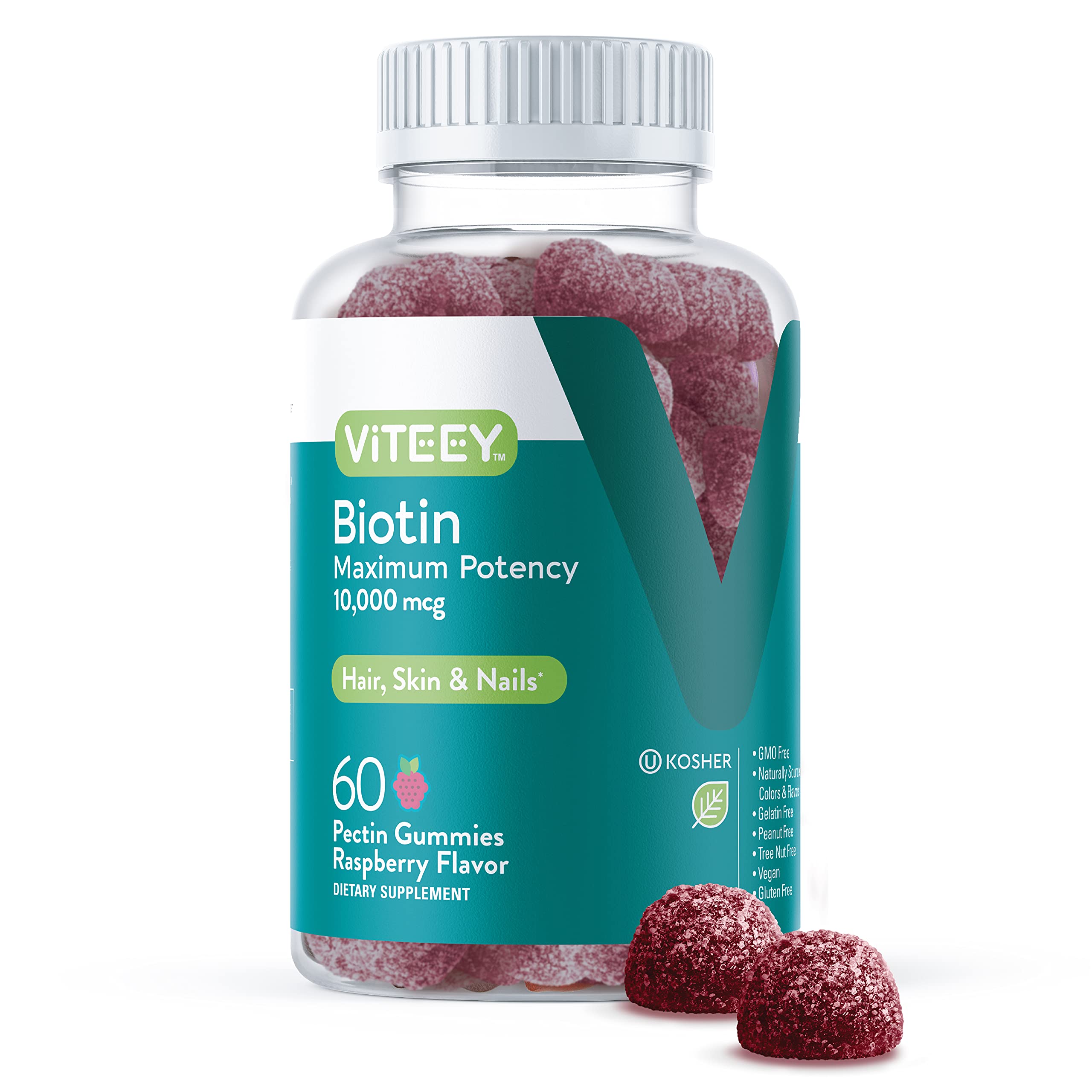 Foto 2 pulgar | Gomitas De Biotina Viteey De 10 000 Mcg Para Cabello, Piel Y Uñas, 60 Unidades - Venta Internacional.