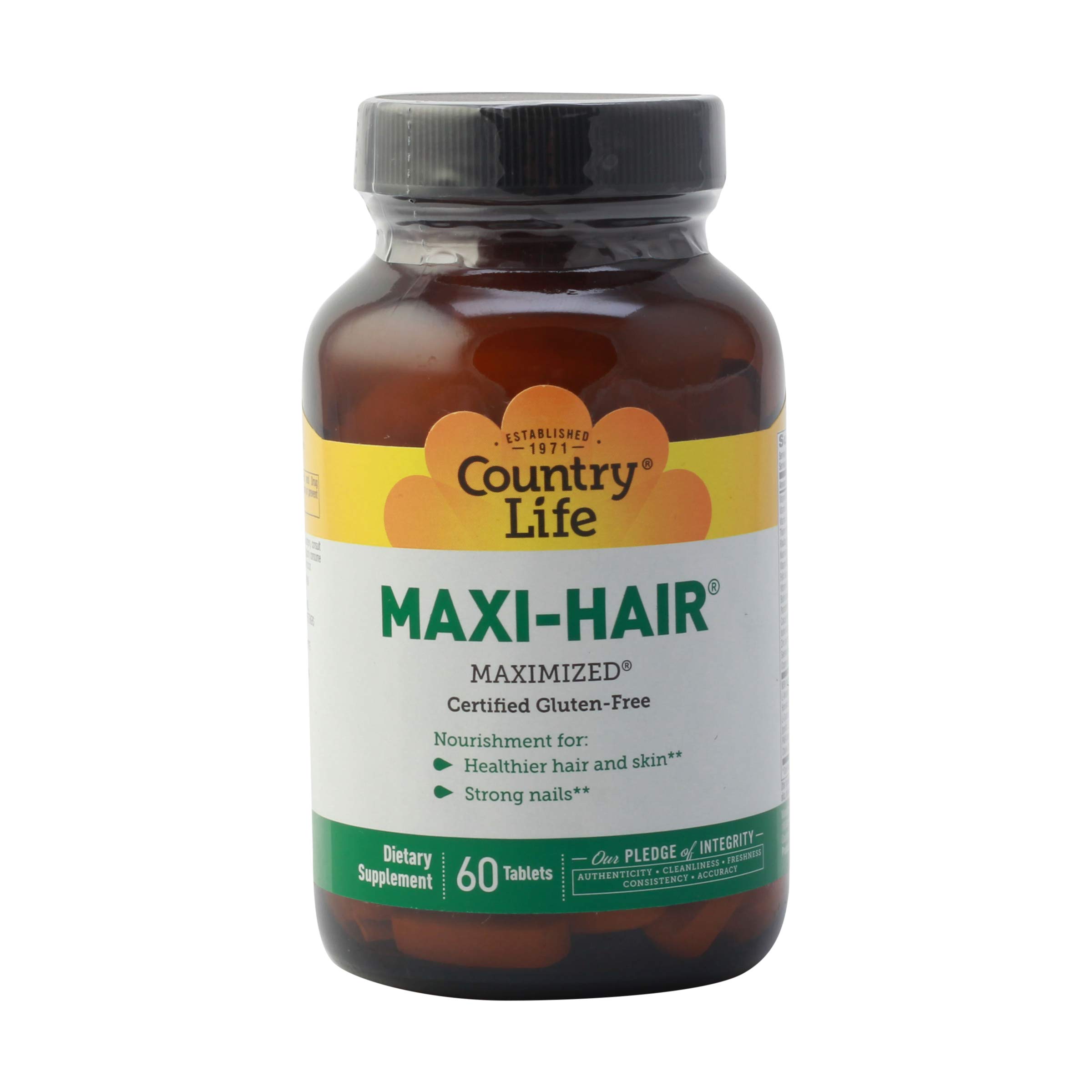 Foto 2 pulgar | Suplemento Country Life Maxi-hair 2000 Mcg De Biotina 60 Tabletas - Venta Internacional.