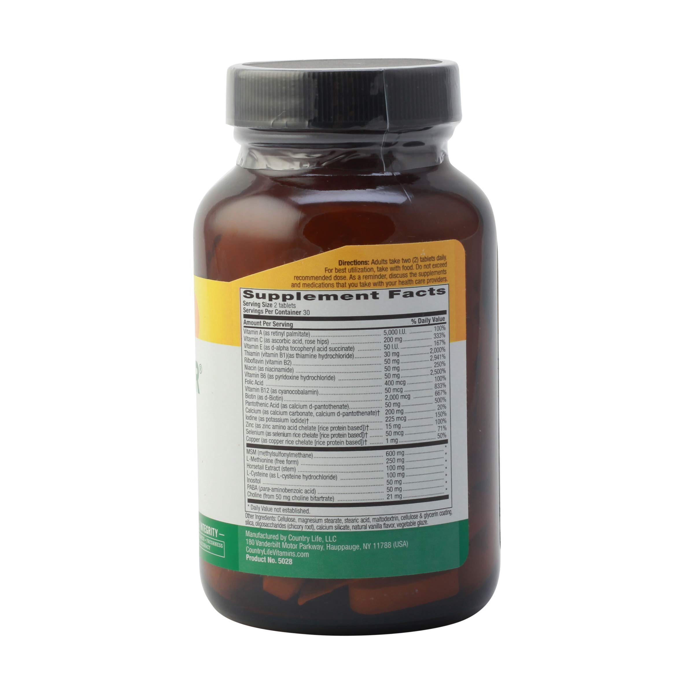Foto 3 pulgar | Suplemento Country Life Maxi-hair 2000 Mcg De Biotina 60 Tabletas - Venta Internacional.