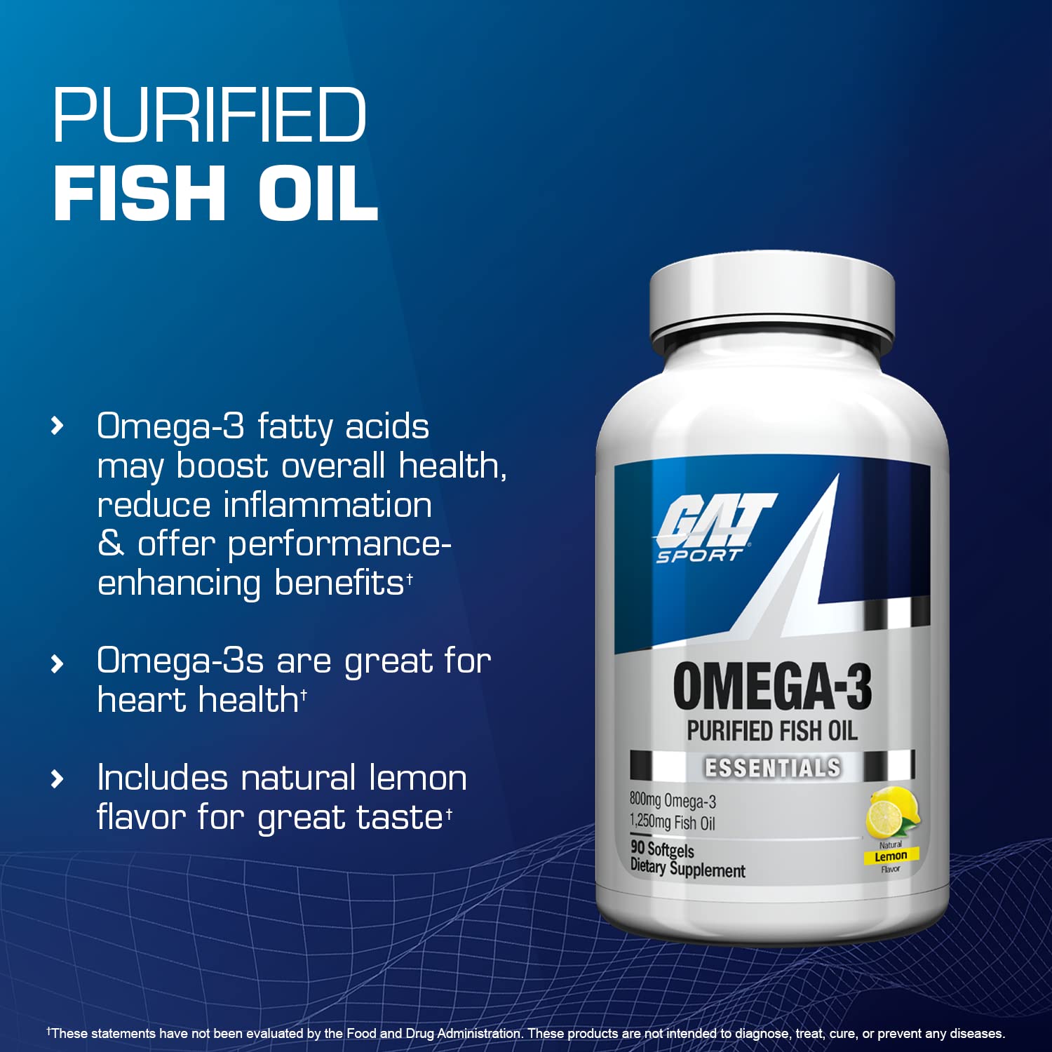 Foto 4 pulgar | Suplemento Gat Sport Aceite De Pescado Purificado Omega-3 90 Cápsulas - Venta Internacional.