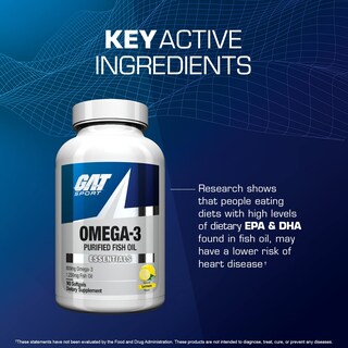 Foto 4 | Suplemento Gat Sport Aceite De Pescado Purificado Omega-3 90 Cápsulas - Venta Internacional.
