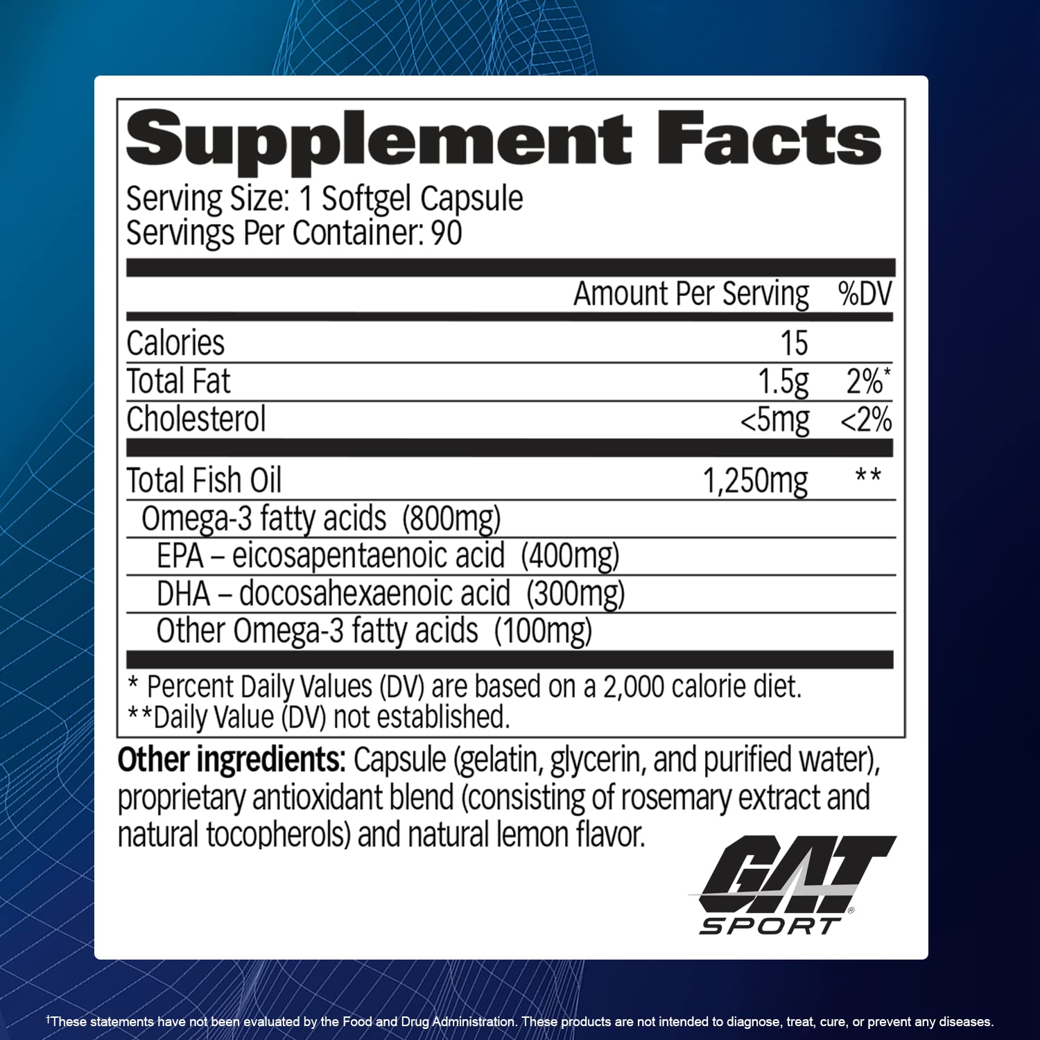 Foto 7 pulgar | Suplemento Gat Sport Aceite De Pescado Purificado Omega-3 90 Cápsulas - Venta Internacional.