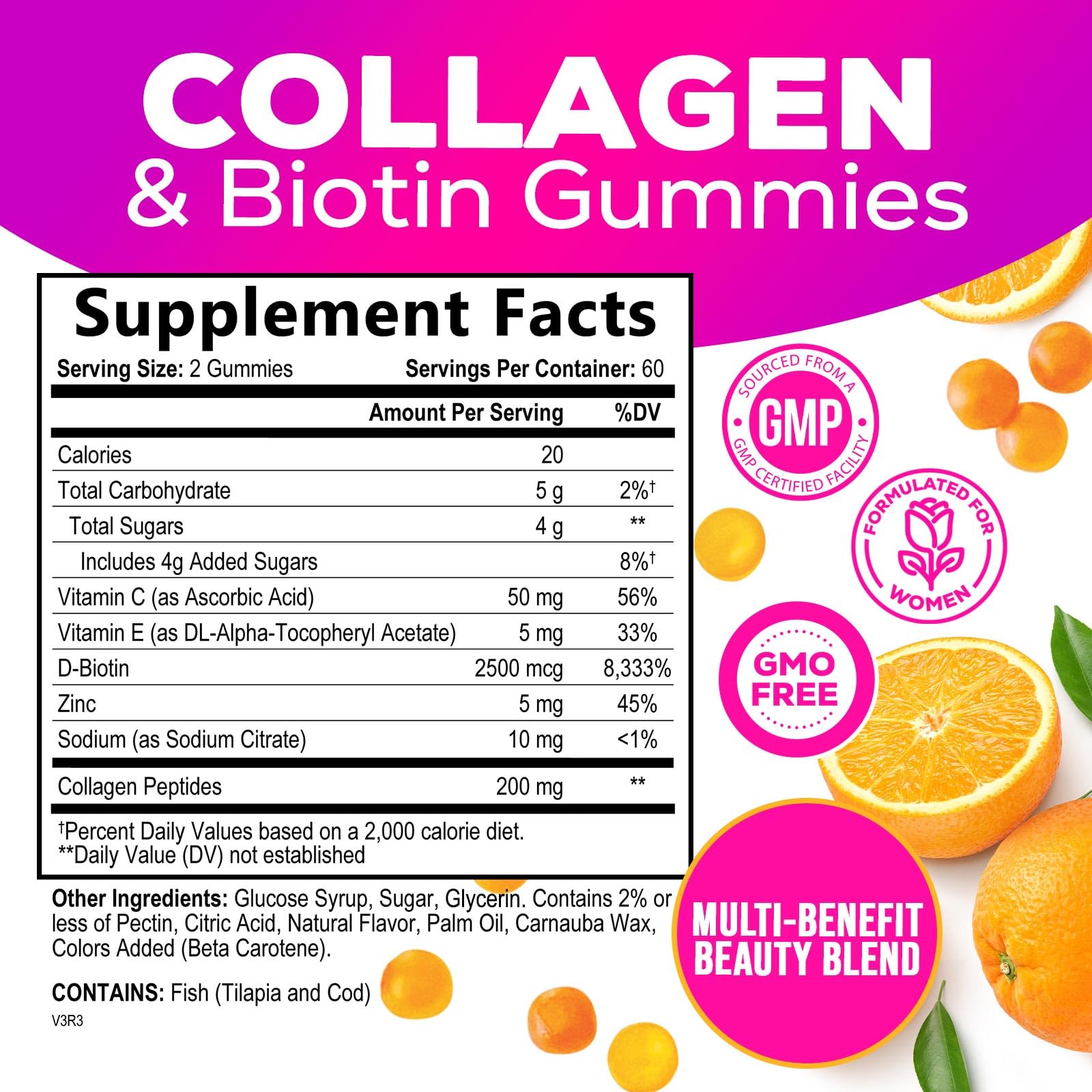 Foto 3 pulgar | Suplemento Vitamínico Gomoso Nature's Nutrition Collagen & Bioti - Venta Internacional.