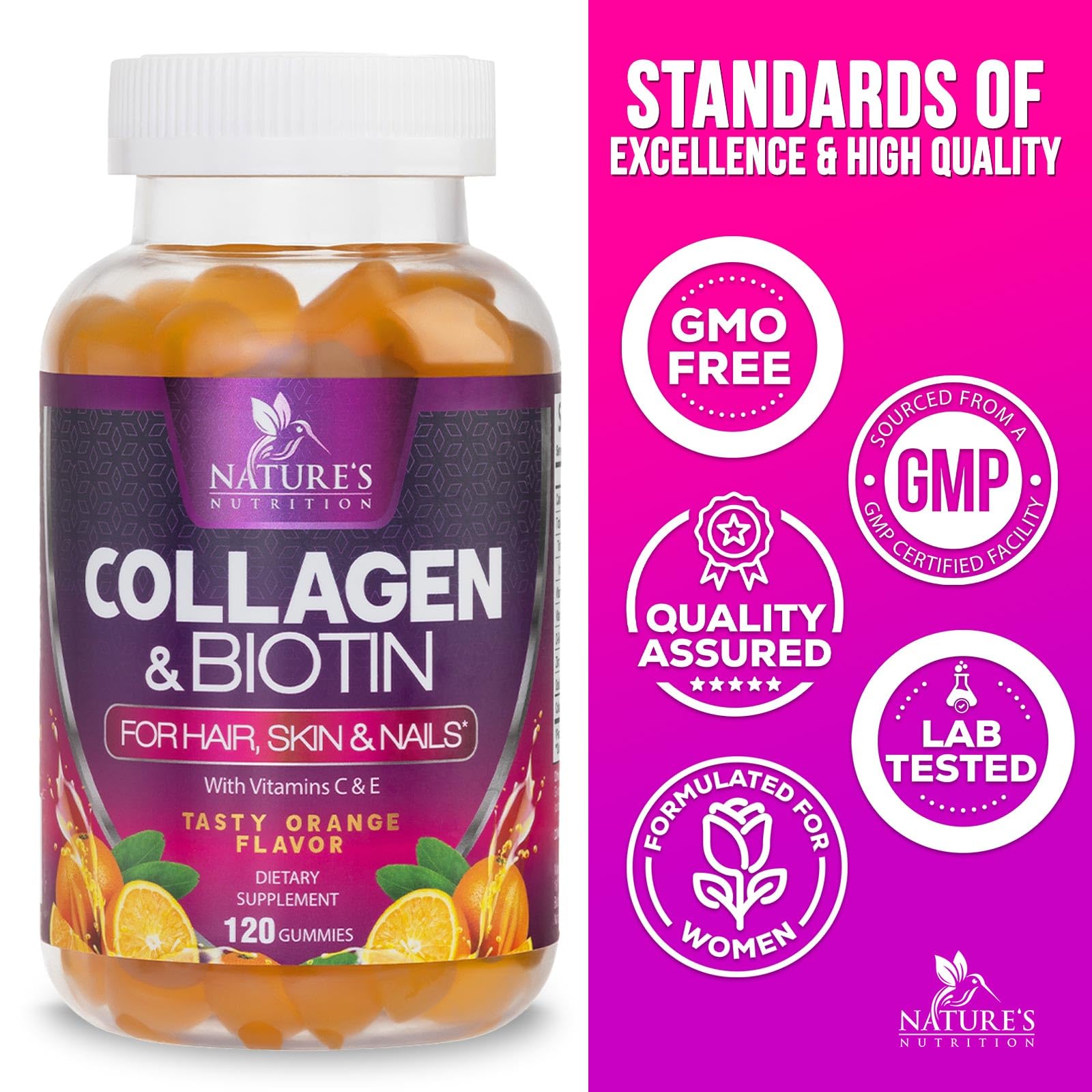 Foto 5 pulgar | Suplemento Vitamínico Gomoso Nature's Nutrition Collagen & Bioti - Venta Internacional.