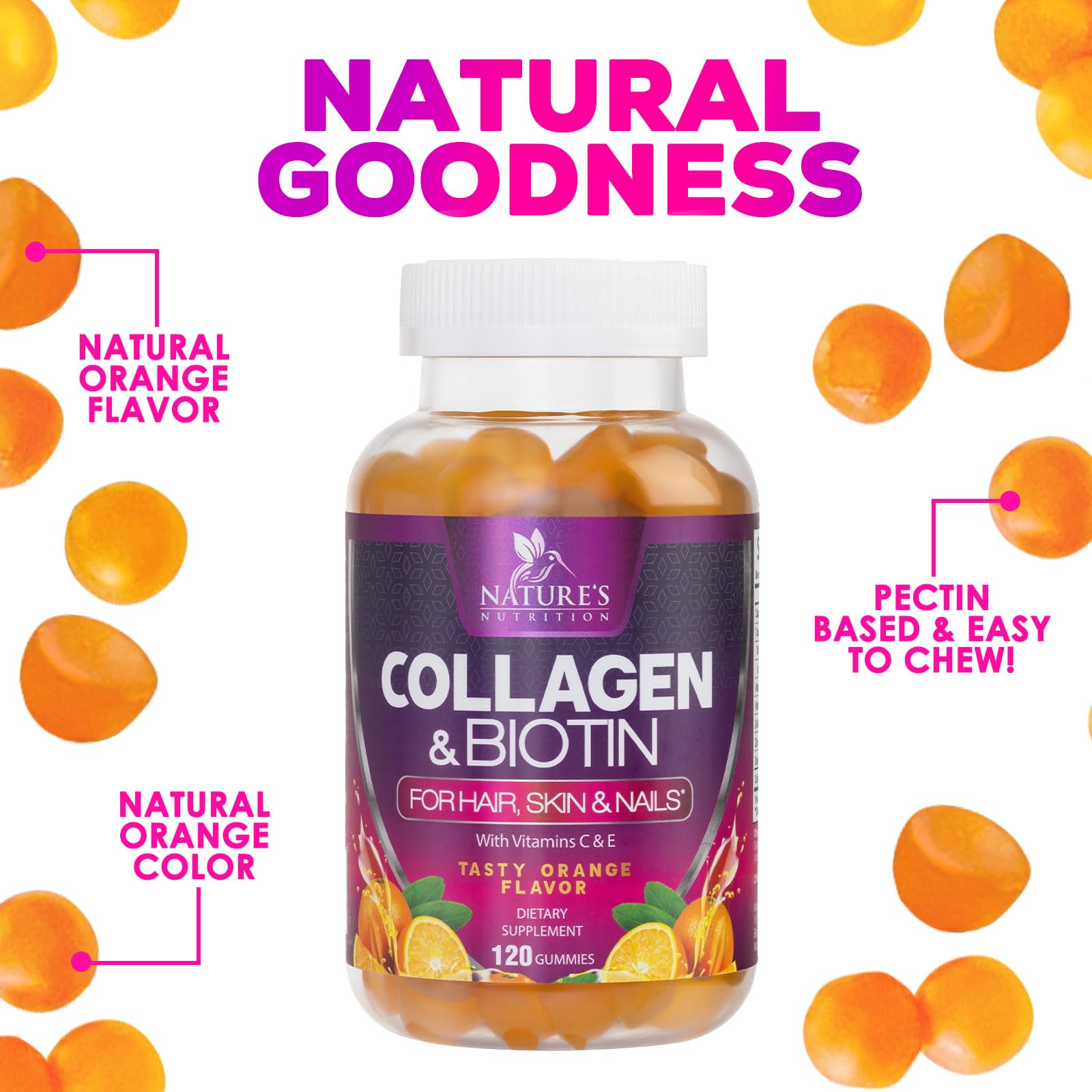 Foto 8 pulgar | Suplemento Vitamínico Gomoso Nature's Nutrition Collagen & Bioti - Venta Internacional.