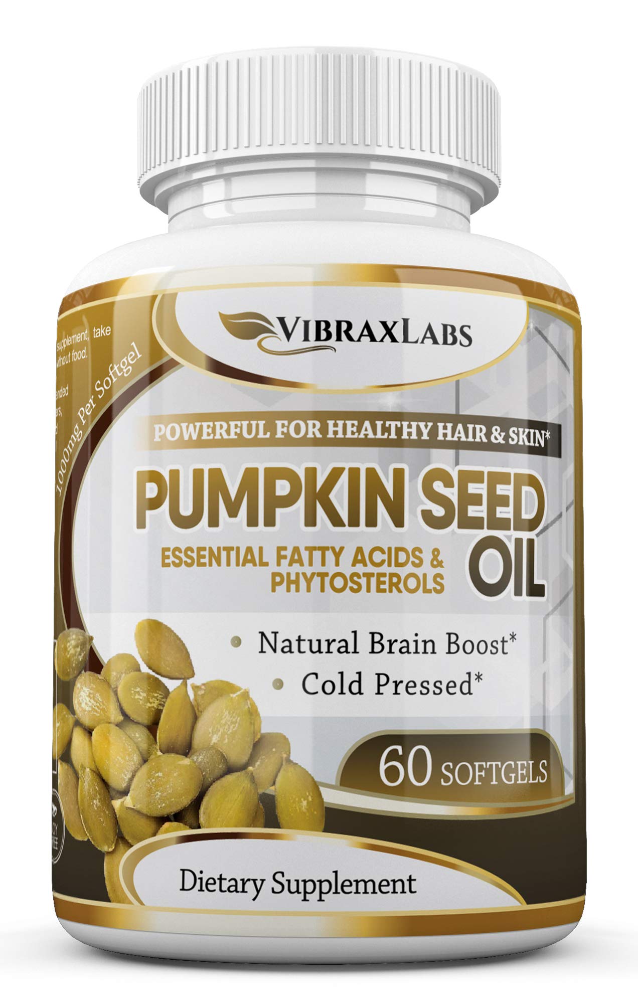 Foto 8 pulgar | Suplemento De Aceite De Semilla De Calabaza Vibraxlabs, 1000 Mg, 60 Cápsulas Blandas - Venta Internacional.