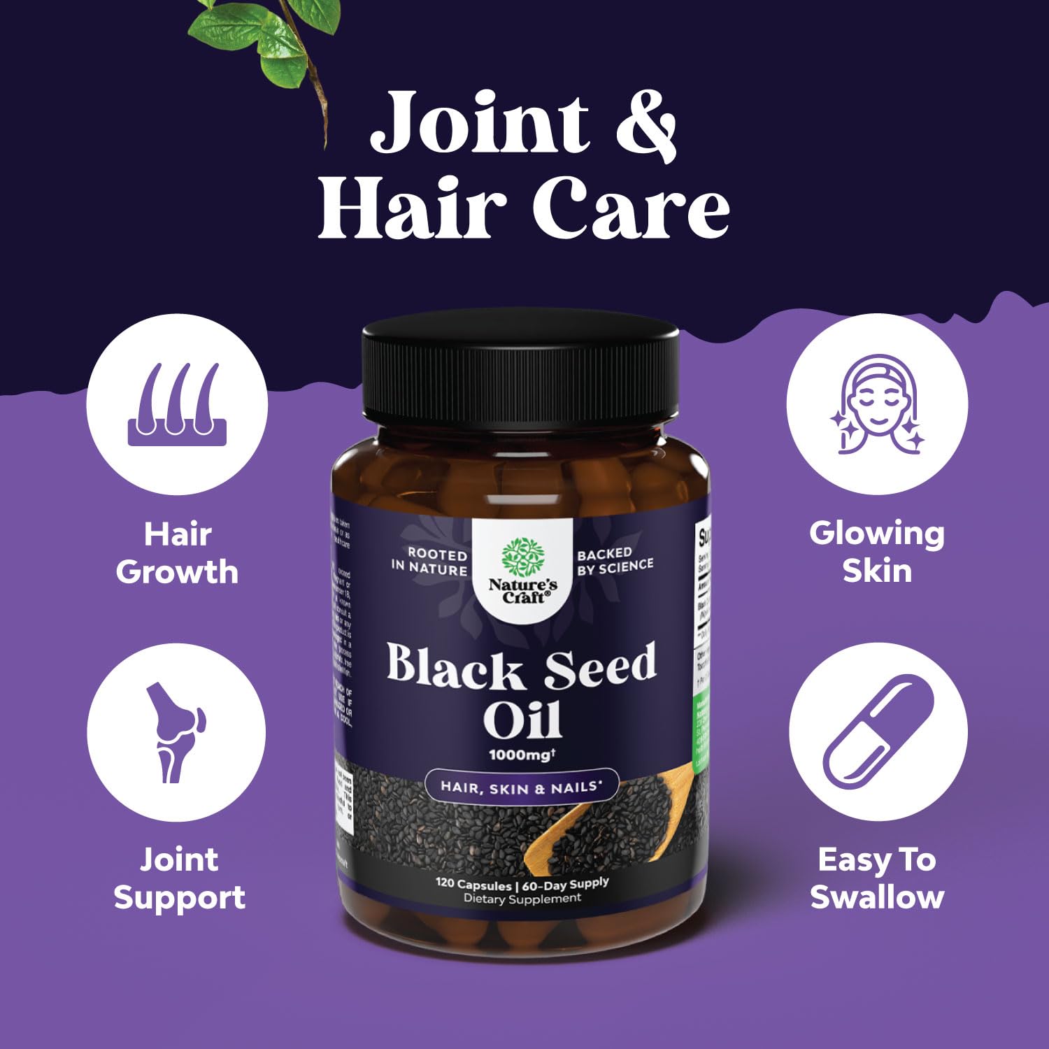 Foto 4 pulgar | Cápsulas De Aceite De Semillas Negras Supplement Natures Craft, 60 Ml - Venta Internacional.