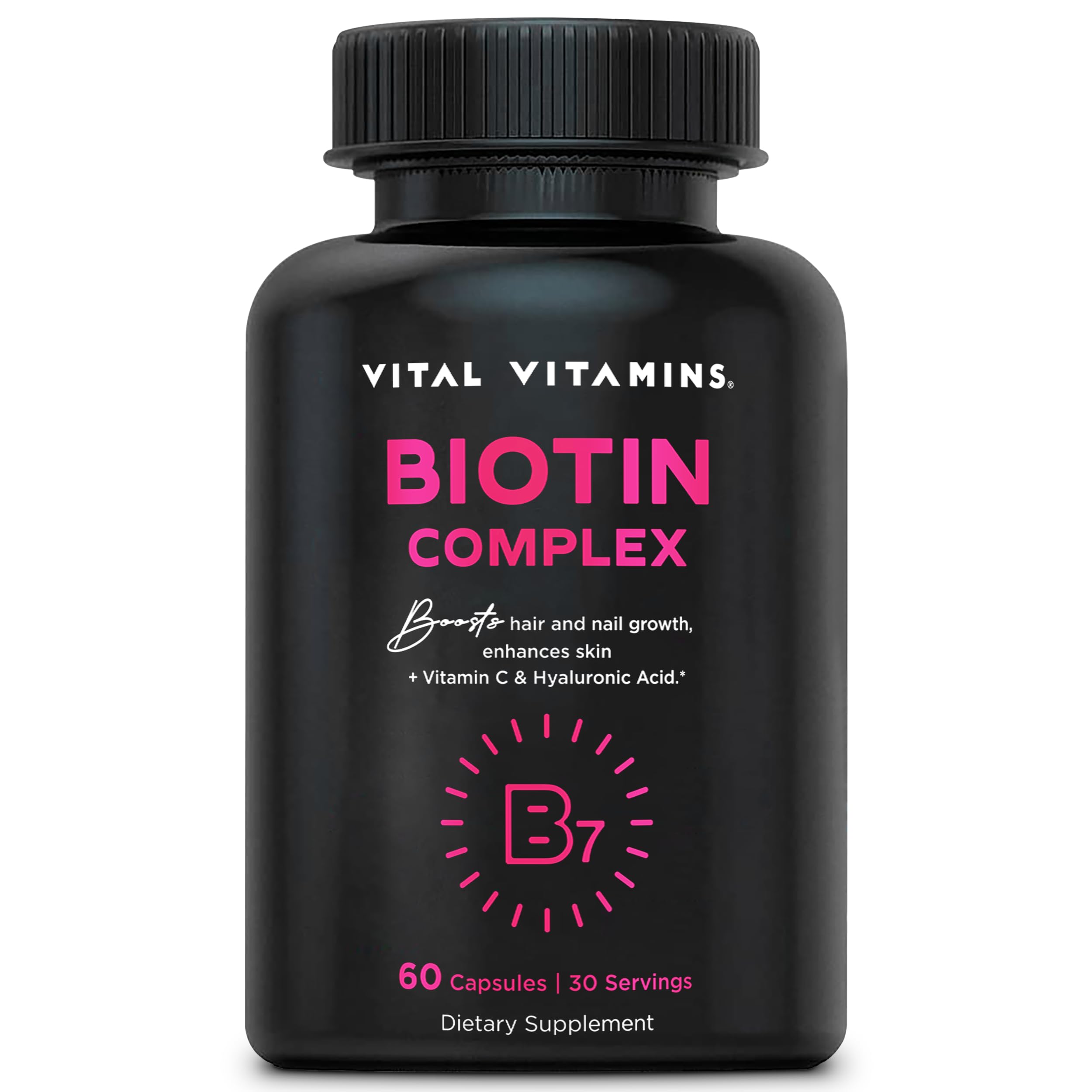 Foto 1 | Suplemento Vital Vitamins, Complejo De Biotina, 5000 Mcg, 60 Cápsulas - Venta Internacional.
