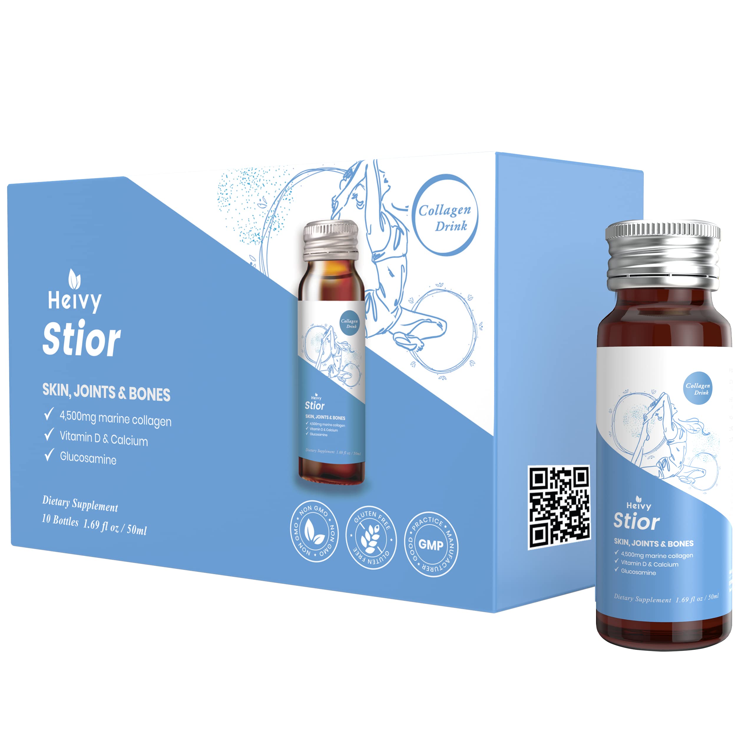 Foto 2 pulgar | Bebida De Colágeno Heivy Marine Collagen 50 Ml Para Mujer, Paquete De 10 - Venta Internacional.