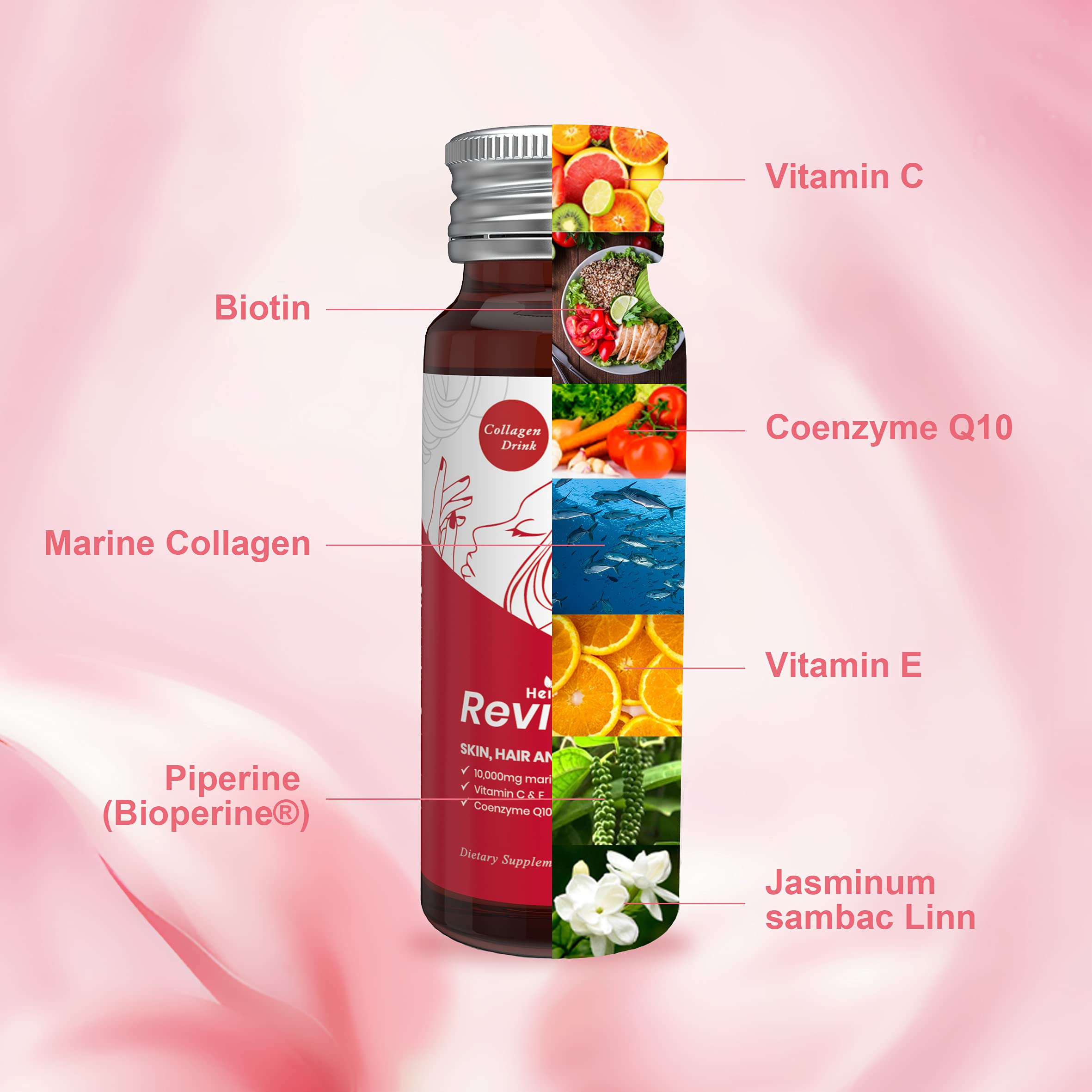 Foto 3 pulgar | Bebida De Colágeno Heivy Liquid Para Mujer, 50 Ml Con 10.000 Mg De Colla - Venta Internacional.