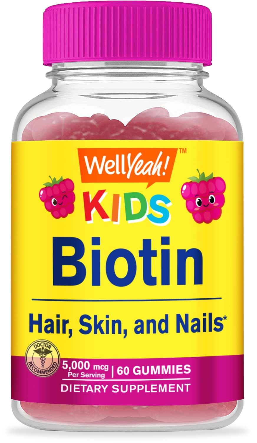 Foto 2 pulgar | Gomitas De Biotina Wellyeah Kids De 5000 Mcg Para Cabello, Piel Y Uñas, 60 - Venta Internacional.