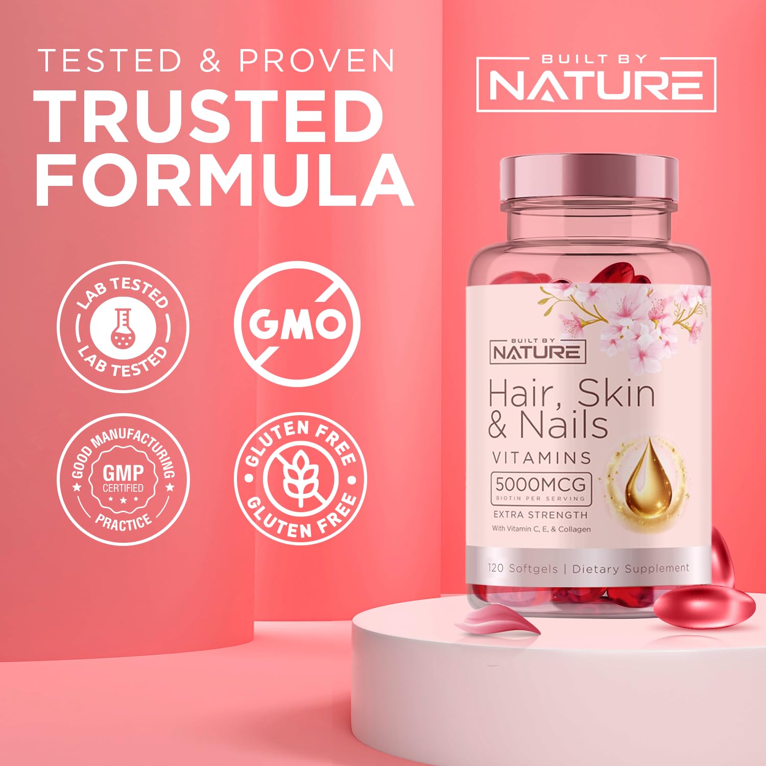 Foto 5 pulgar | Suplemento Creado Por Nature Hair Skin Nails: 5000 Mcg De Biotina - Venta Internacional.