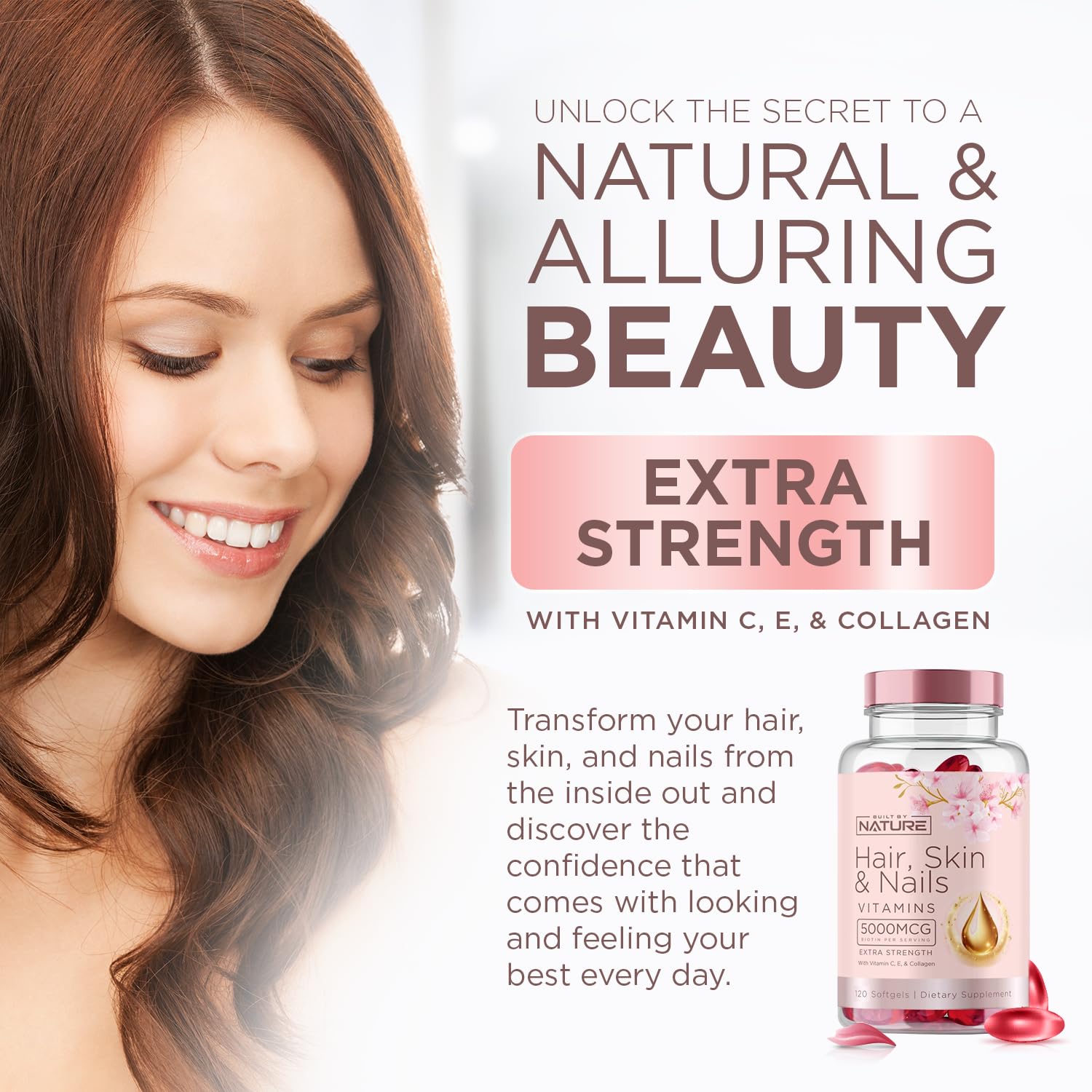 Foto 7 pulgar | Suplemento Creado Por Nature Hair Skin Nails: 5000 Mcg De Biotina - Venta Internacional.