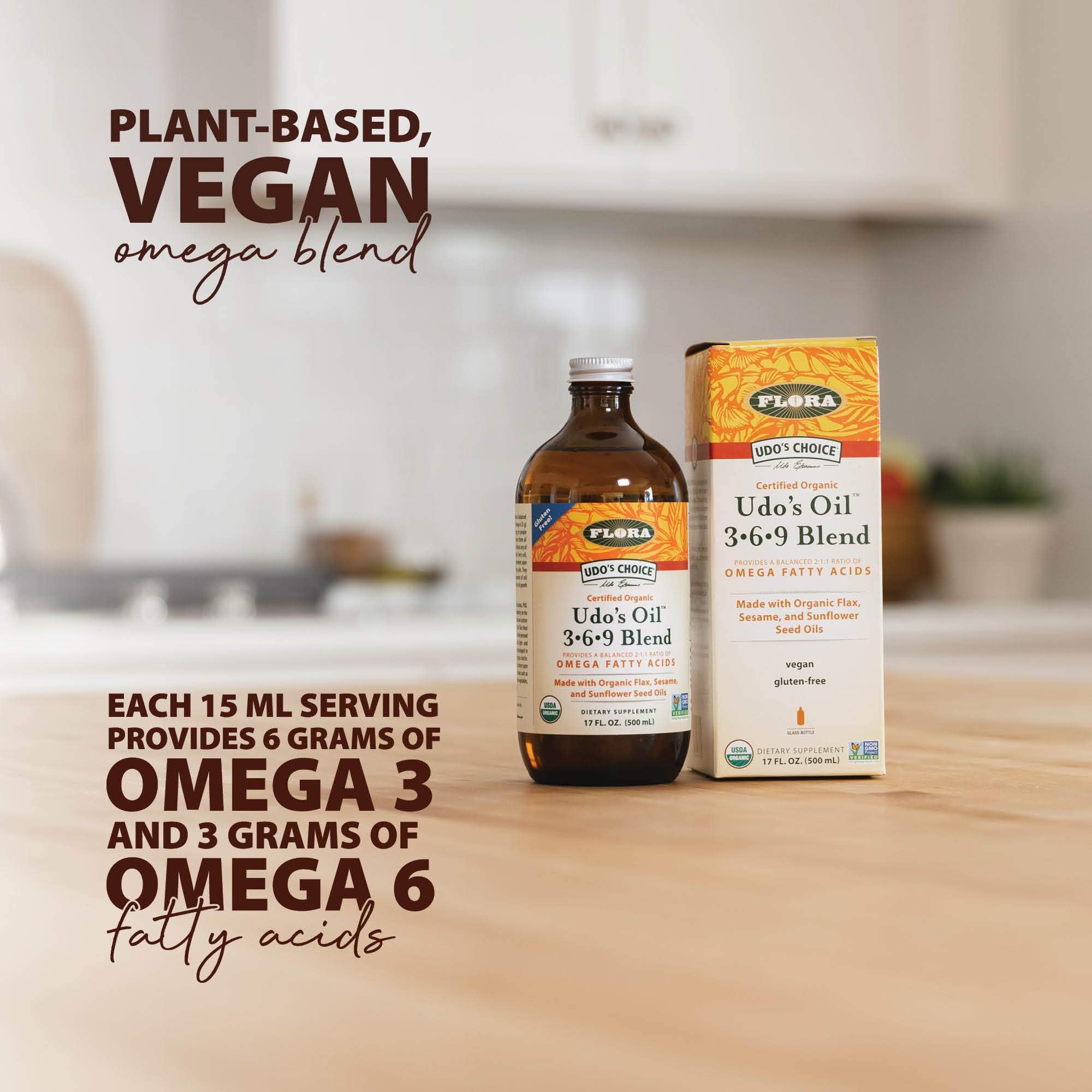 Foto 4 pulgar | Mezcla De Aceites Omega 369 Flora Udo's Choice, Botella De Vidrio De 250 Ml - Venta Internacional.