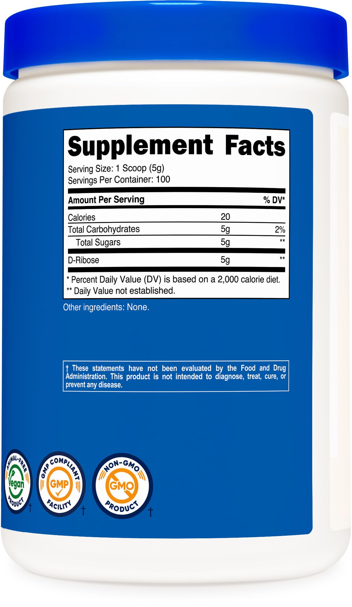Foto 6 pulgar | Suplemento Nutricost De D-ribosa En Polvo, 500 G, 5000 Mg/porción - Venta Internacional.