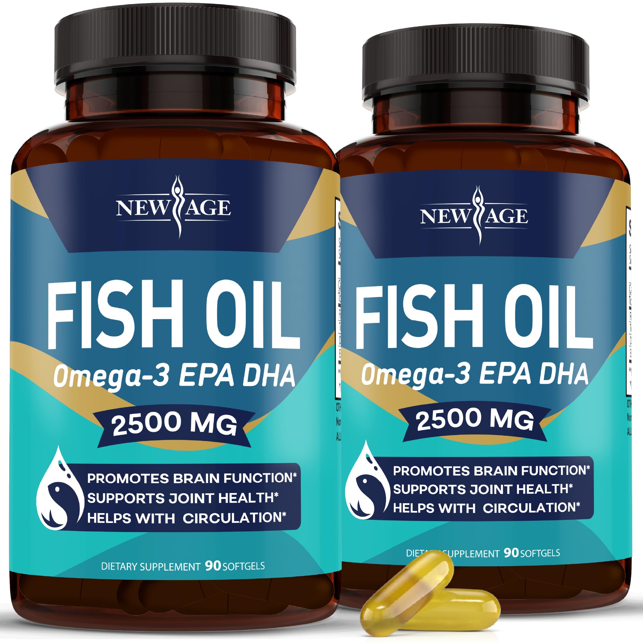 Foto 2 pulgar | Complemente El Aceite De Pescado Omega 3 De New Age De 2500 Mg Para Reforzar El Sistema Inmunitario - Venta Internacio