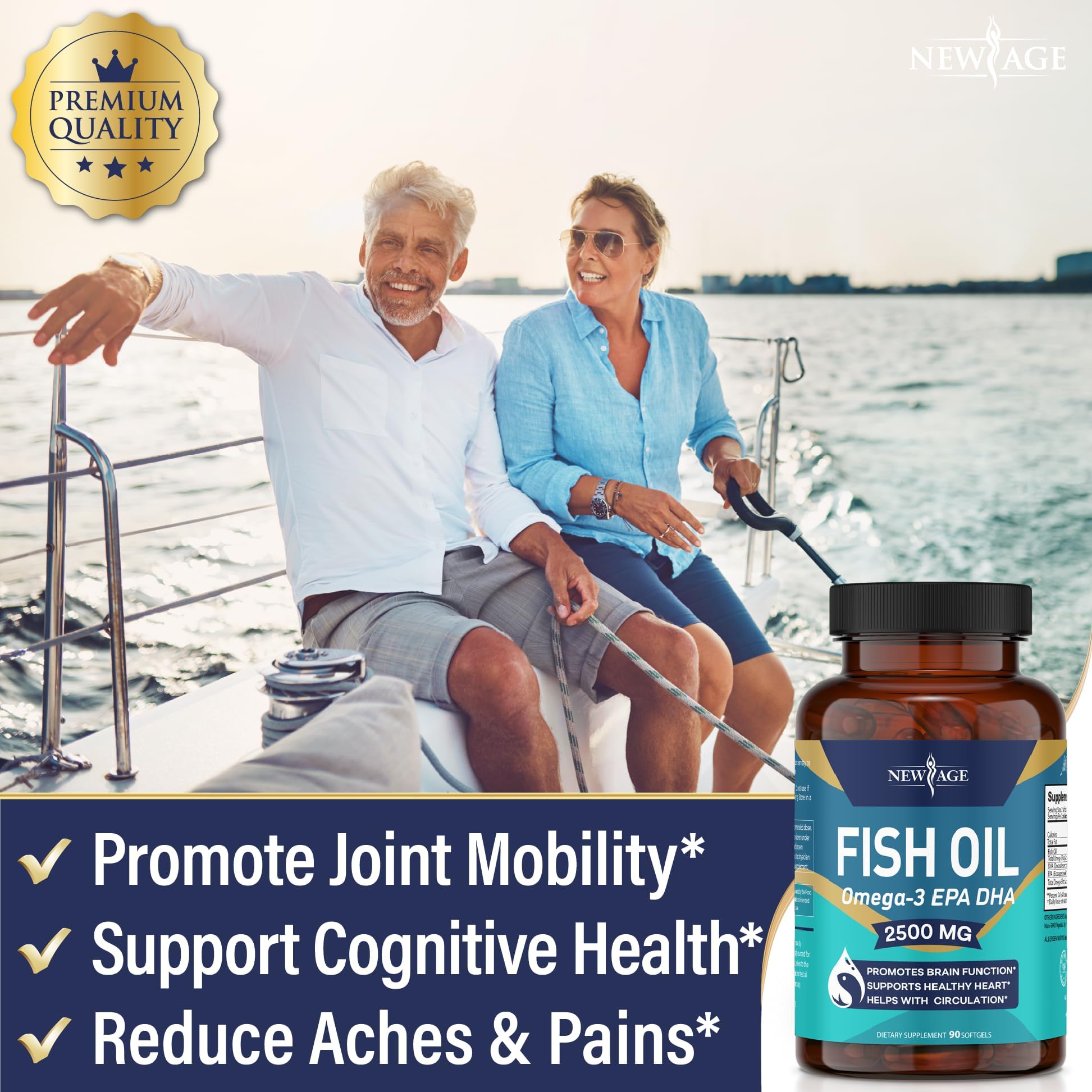 Foto 5 pulgar | Complemente El Aceite De Pescado Omega 3 De New Age De 2500 Mg Para Reforzar El Sistema Inmunitario - Venta Internacio