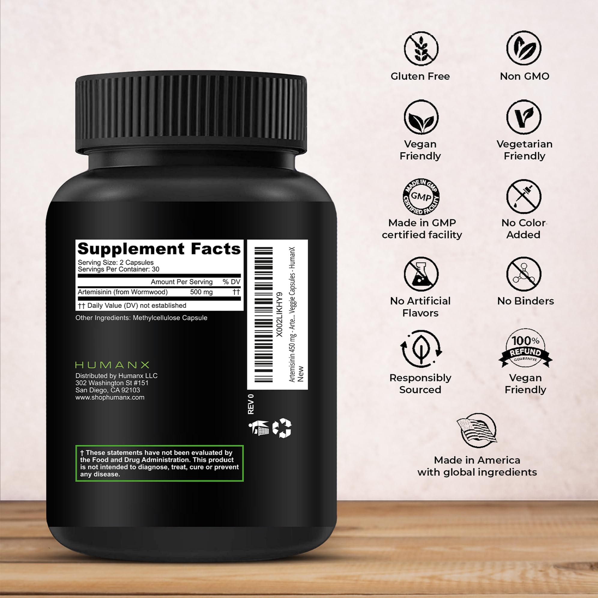Foto 3 pulgar | El Suplemento Humanx De 500 Mg De Artemisinina Apoya Un Envejecimiento Saludable - Venta Internacional.