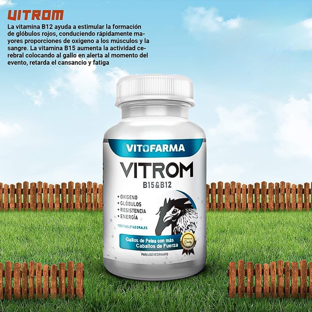Foto 4 pulgar | Suplemento Vitrom B15 Y B12 100 Comprimidos Para Gallos - Venta Internacional.