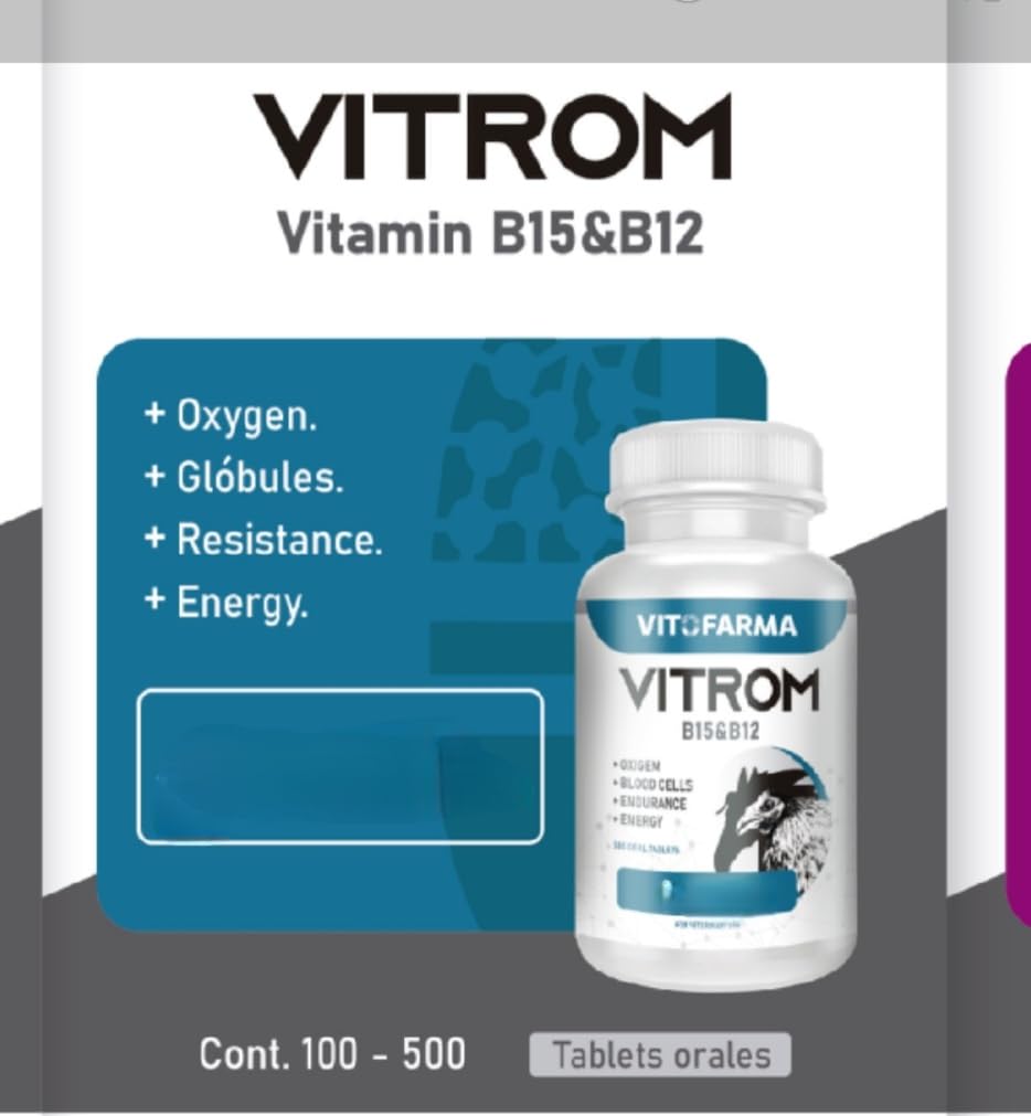 Foto 5 pulgar | Suplemento Vitrom B15 Y B12 100 Comprimidos Para Gallos - Venta Internacional.