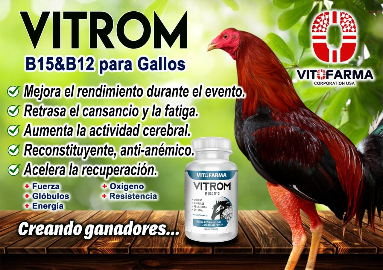 Foto 6 pulgar | Suplemento Vitrom B15 Y B12 100 Comprimidos Para Gallos - Venta Internacional.