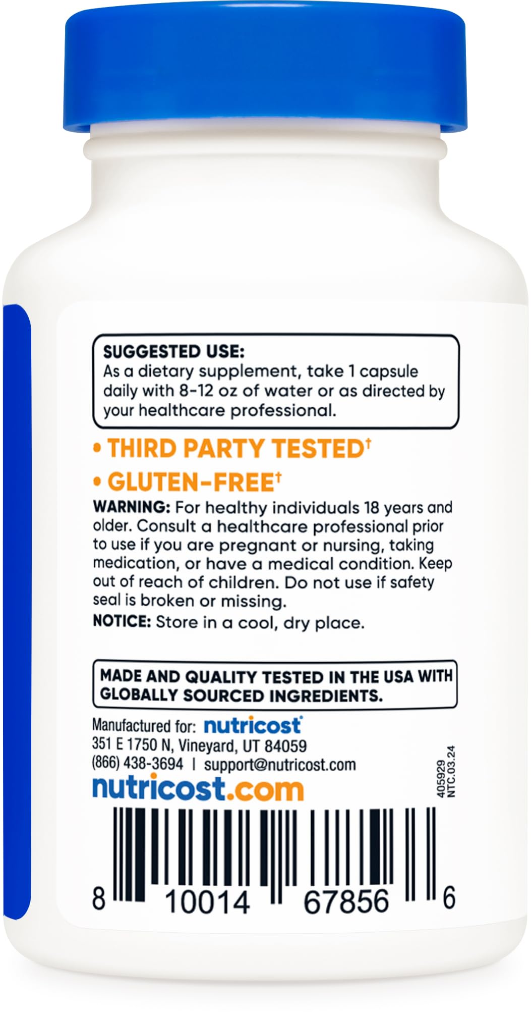 Foto 4 pulgar | Suplemento Nutricost, Cápsulas De Fisetina, 100 Mg, 60 Cápsulas - Venta Internacional.