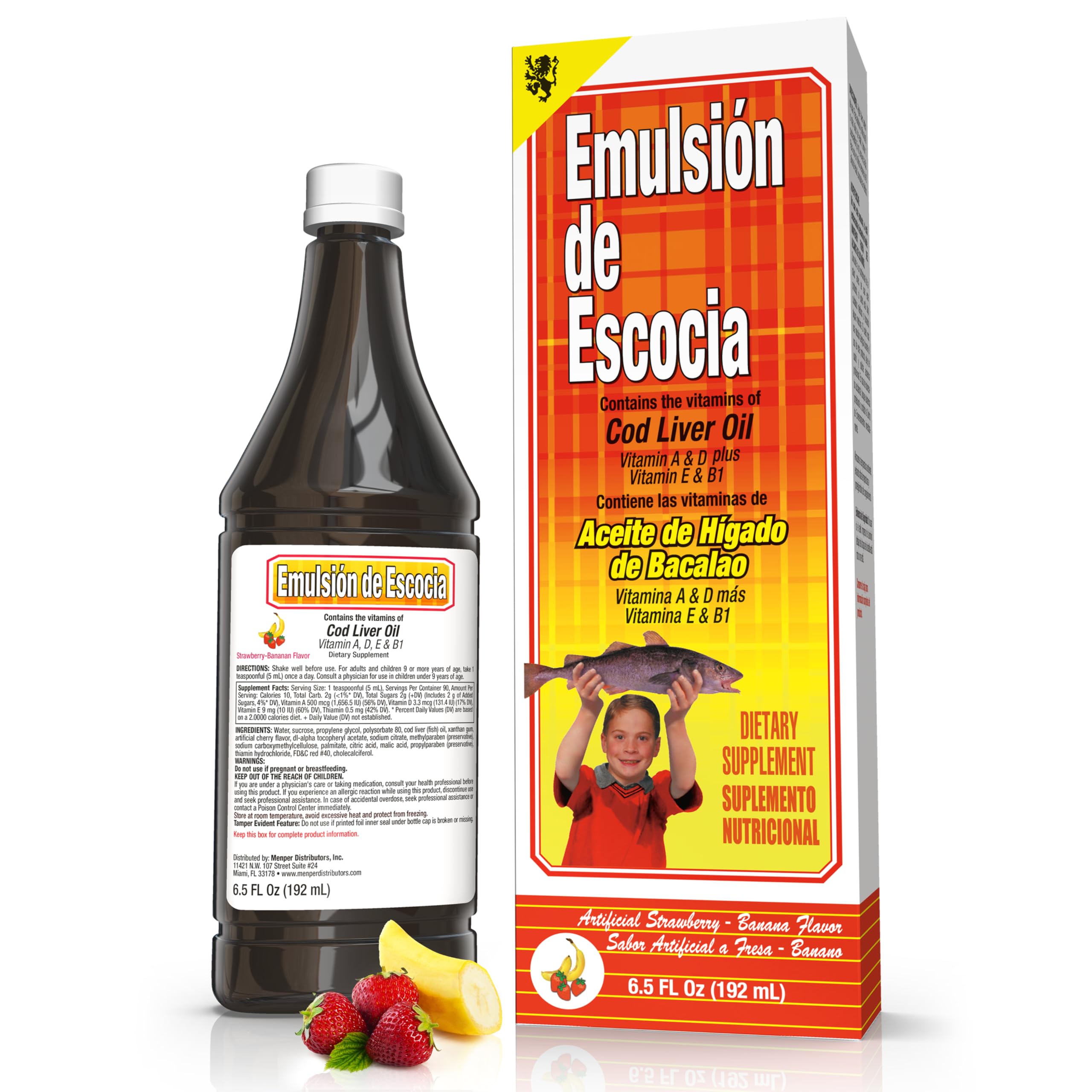 Foto 1 | Emulsión Suplementaria De Aceite De Hígado De Bacalao De Escocia 192 Ml - Venta Internacional.
