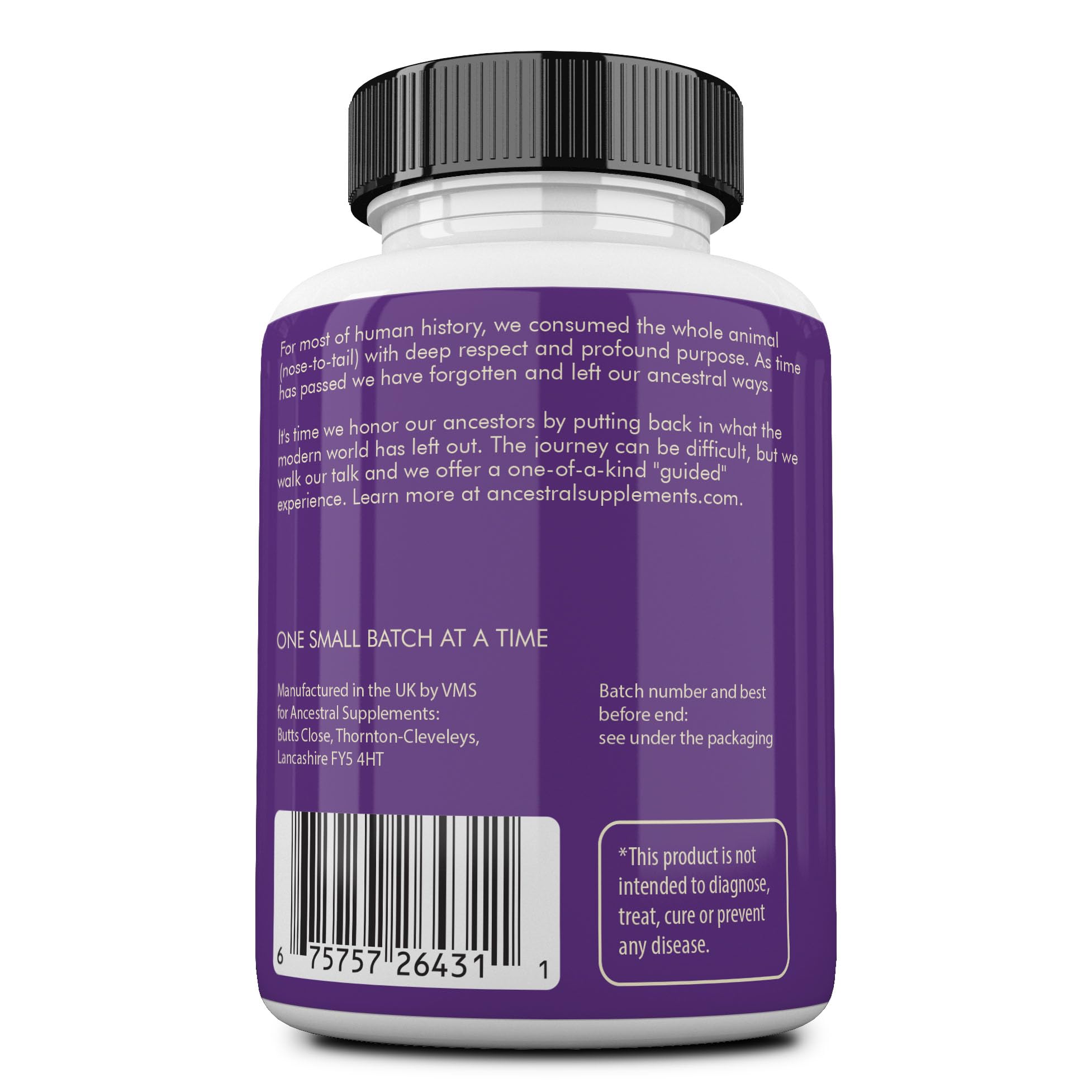 Foto 3 pulgar | Suplemento Ancestral Supplements Beef Brain 180 Cápsulas - Venta Internacional.