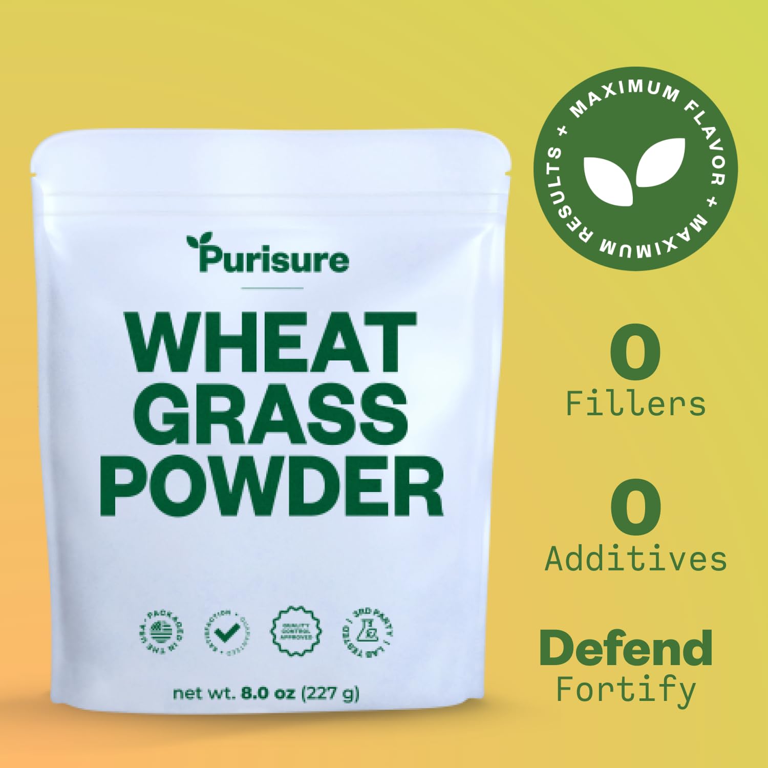 Foto 2 | Suplemento Purisure Wheatgrass En Polvo, 240 Ml, Orgánico - Venta Internacional.