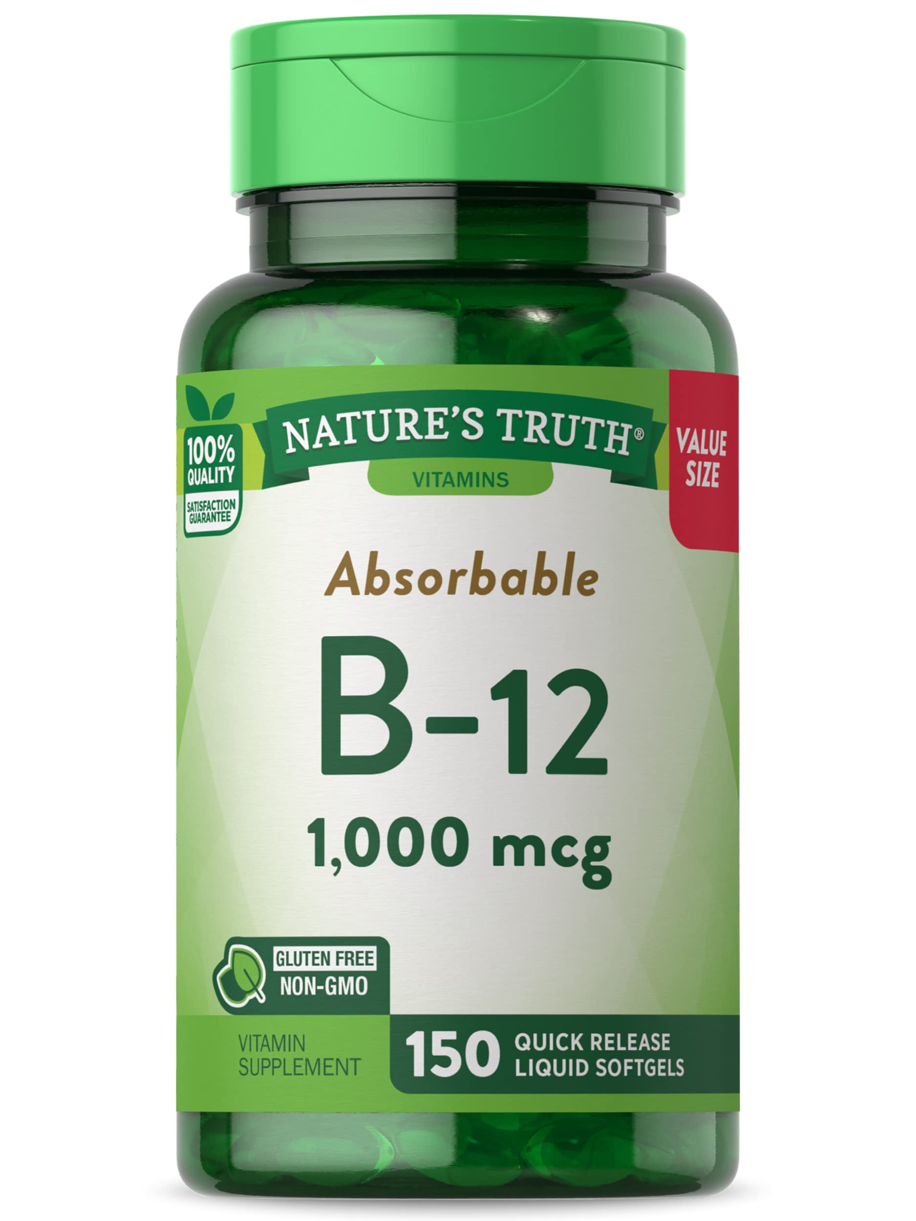 Foto 1 | Suplemento De Vitamina B12 De Nature's Truth, 1000 Mcg, 150 Cápsulas Blandas - Venta Internacional.
