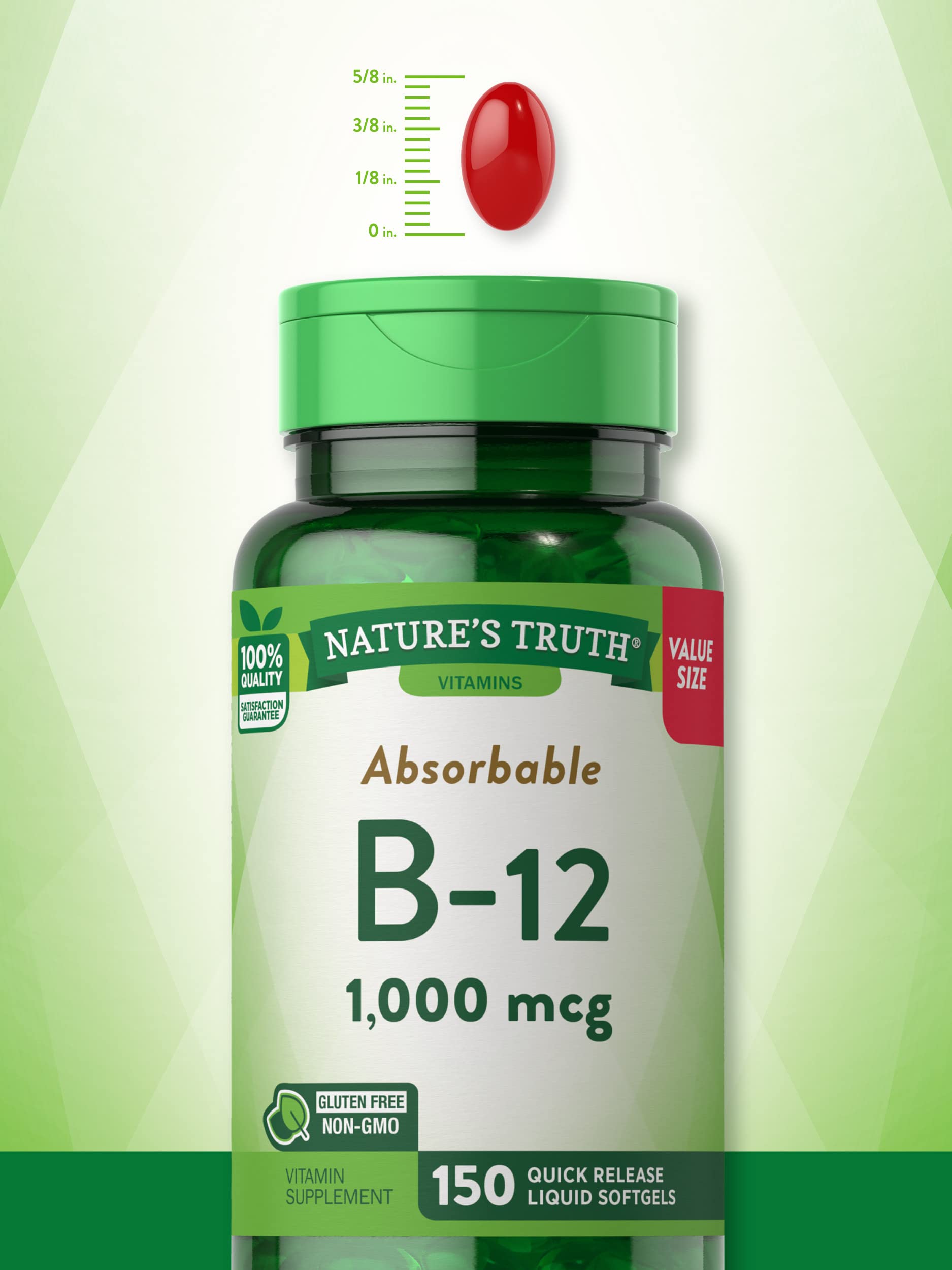 Foto 5 pulgar | Suplemento De Vitamina B12 De Nature's Truth, 1000 Mcg, 150 Cápsulas Blandas - Venta Internacional.
