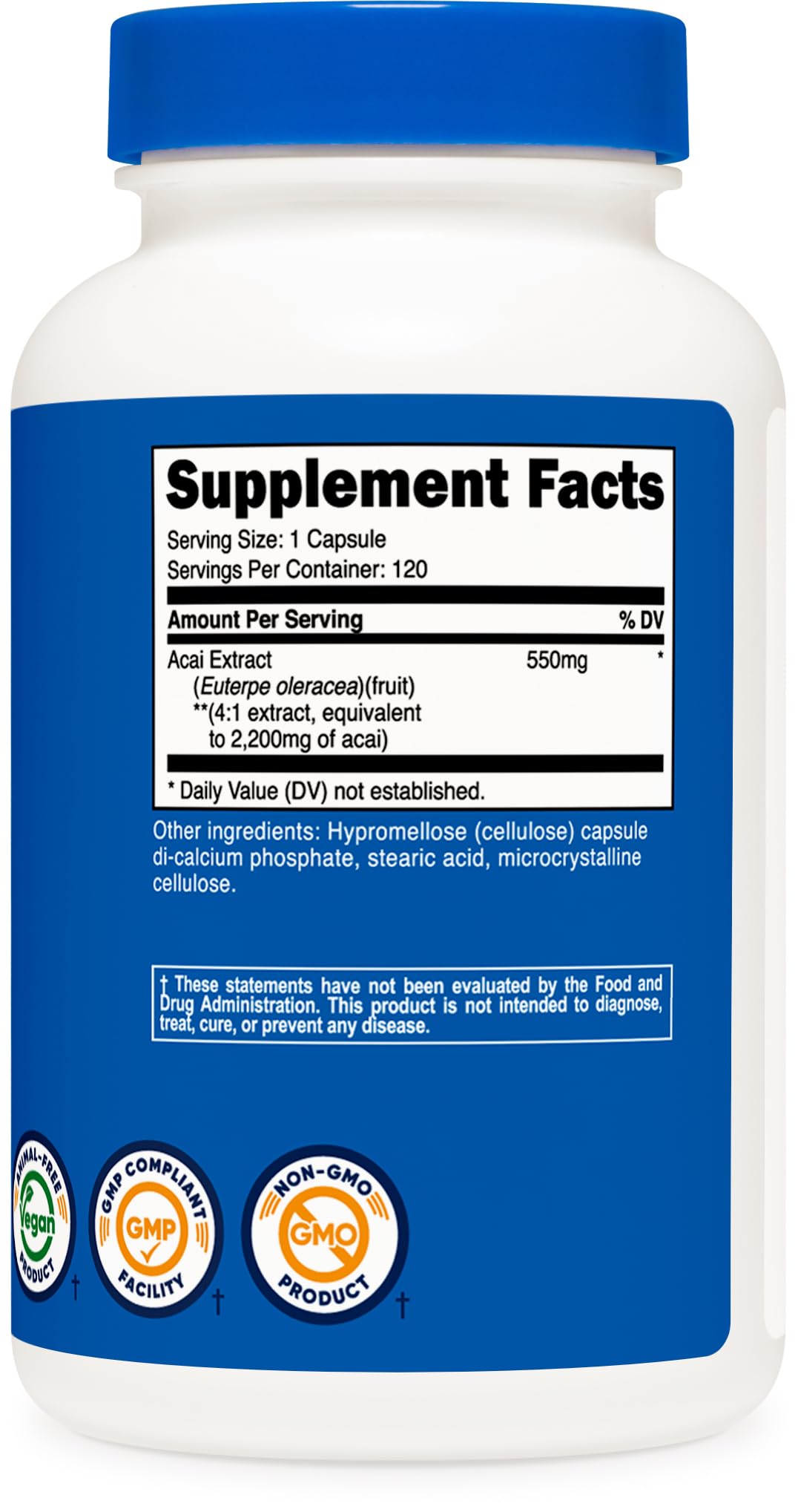 Foto 6 pulgar | Suplemento Nutricost De Extracto De Acai, 2,2 G, 120 Cápsulas Vegetarianas - Venta Internacional.