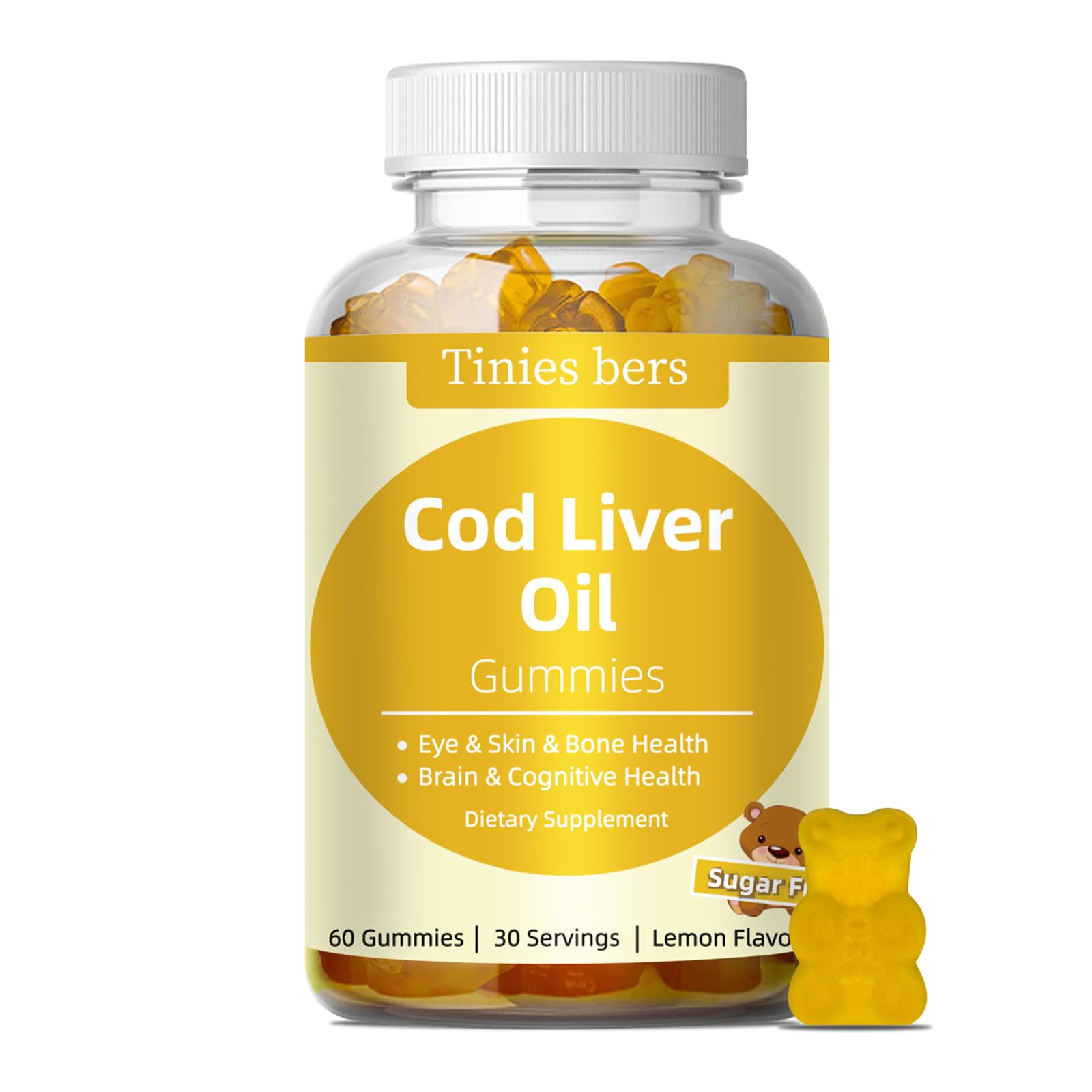 Suplemento: Gomitas De Aceite De Hígado De Bacalao Tinies Bers 1000 Mg - Venta Internacional.