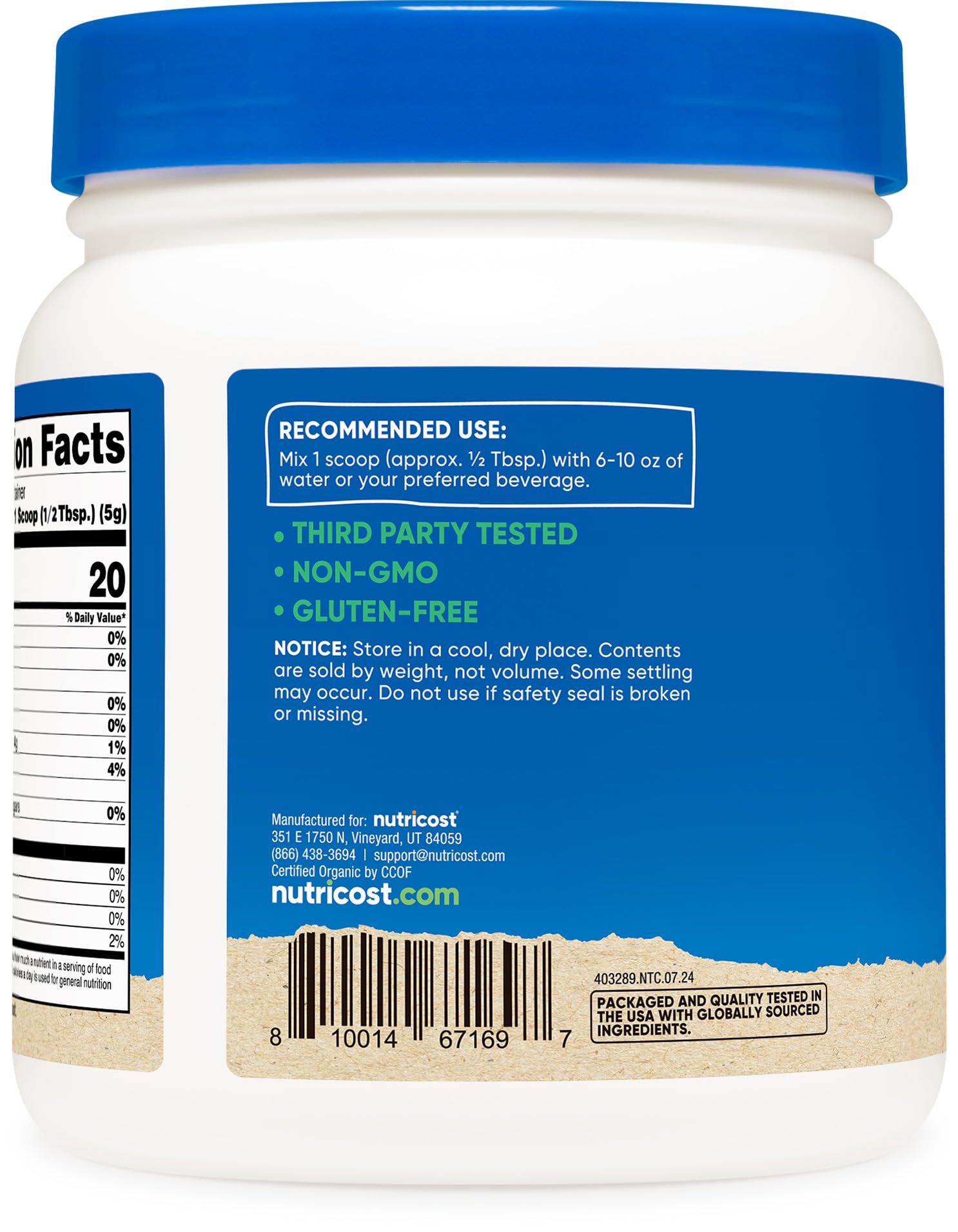 Foto 4 | Suplemento Nutricost En Polvo De Raíz De Remolacha Orgánica 454 G - Venta Internacional.