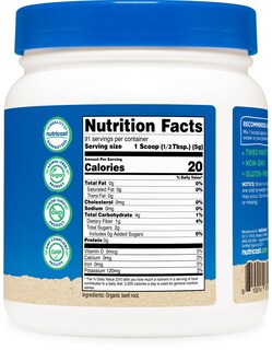Foto 5 | Suplemento Nutricost En Polvo De Raíz De Remolacha Orgánica 454 G - Venta Internacional.