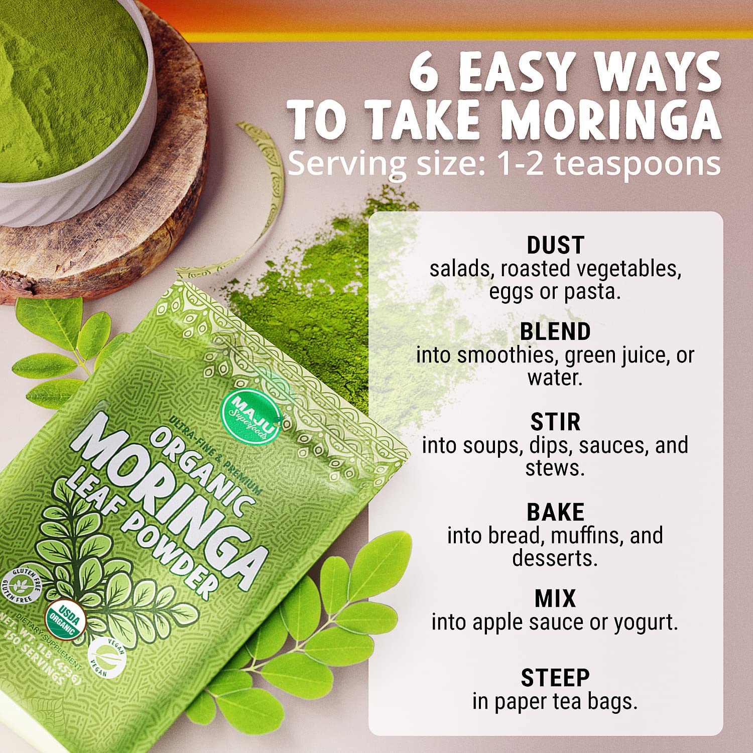 Foto 7 pulgar | Suplemento Maju Superfoods, Cápsulas De Moringa, 90 Unidades - Venta Internacional.