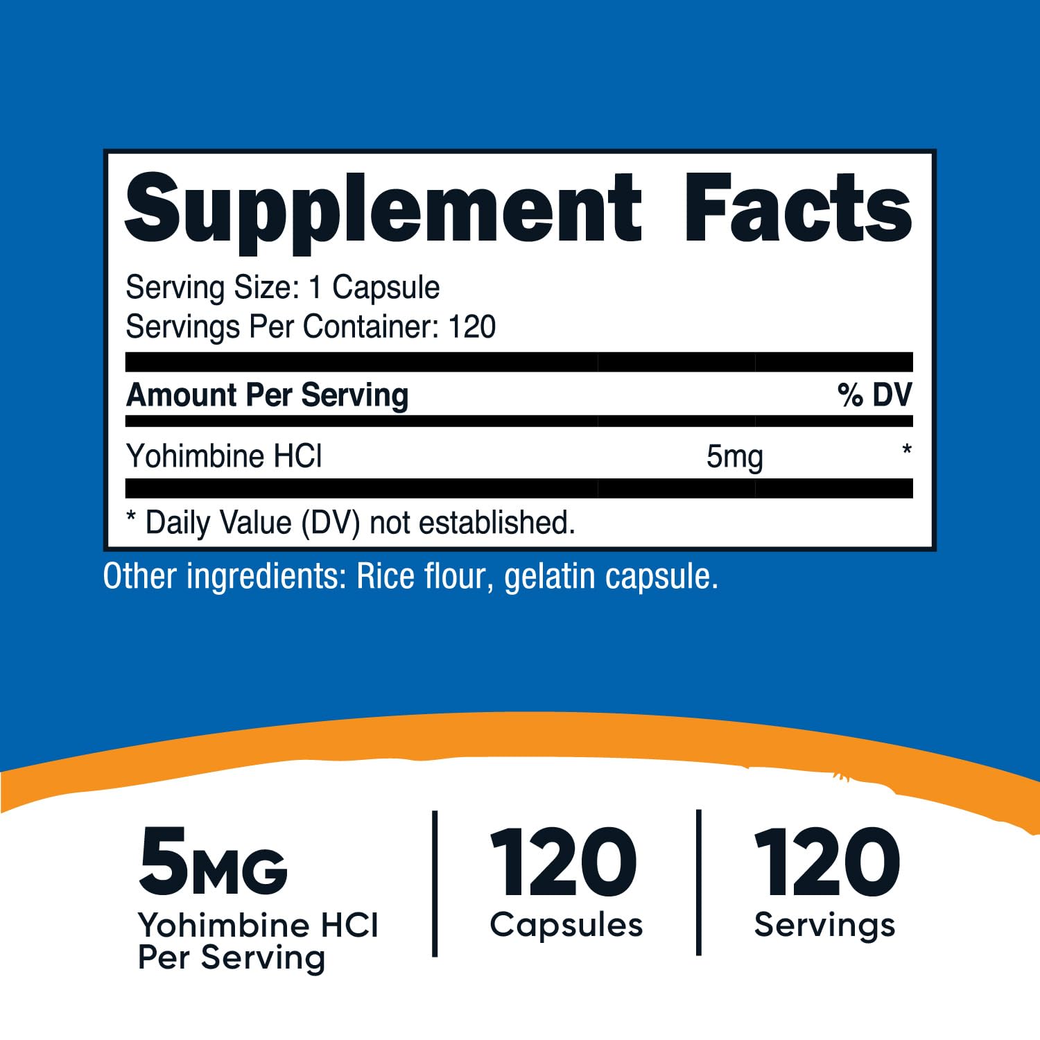 Foto 3 pulgar | Suplemento Nutricost Yohimbina Hcl 5 Mg 120 Cápsulas - Venta Internacional.