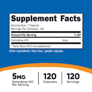 Foto 2 | Suplemento Nutricost Yohimbina Hcl 5 Mg 120 Cápsulas - Venta Internacional.