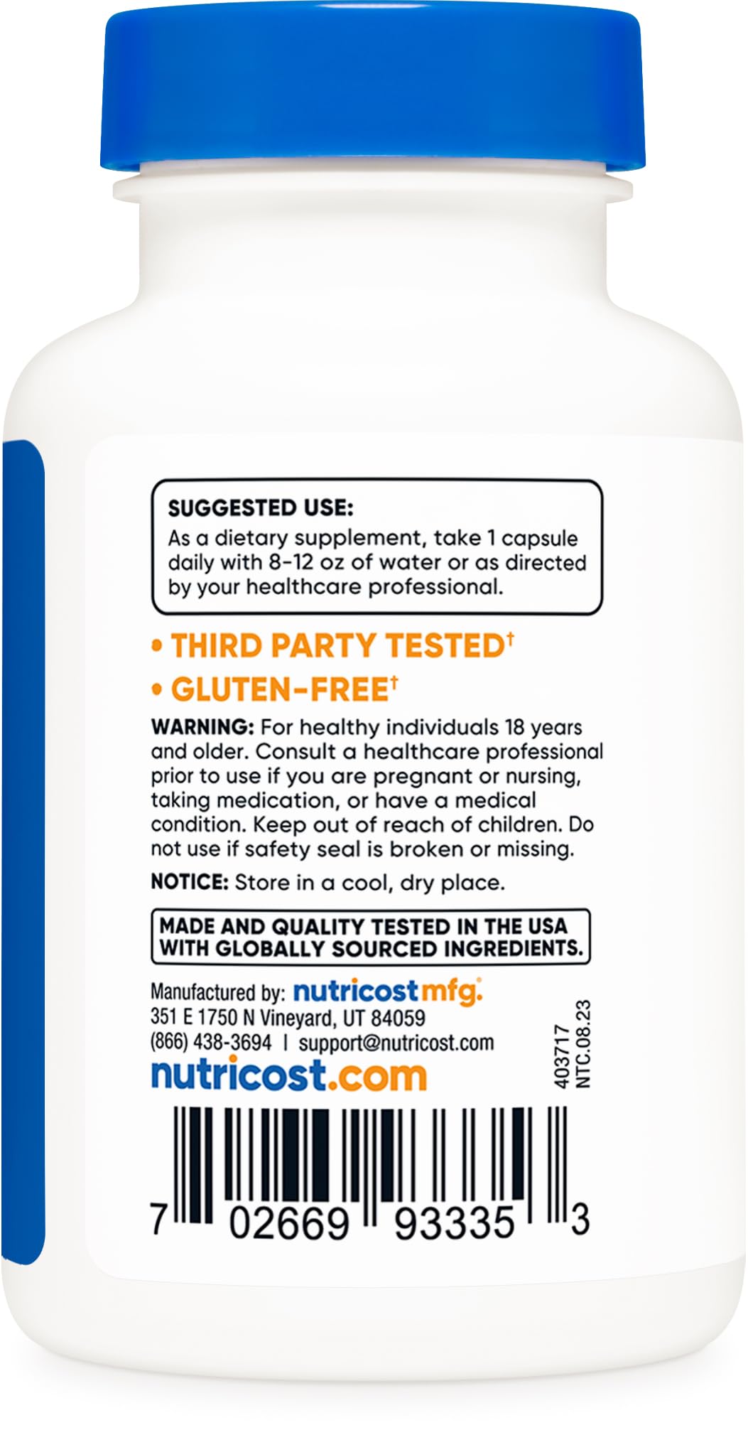 Foto 5 pulgar | Suplemento Nutricost Yohimbina Hcl 5 Mg 120 Cápsulas - Venta Internacional.