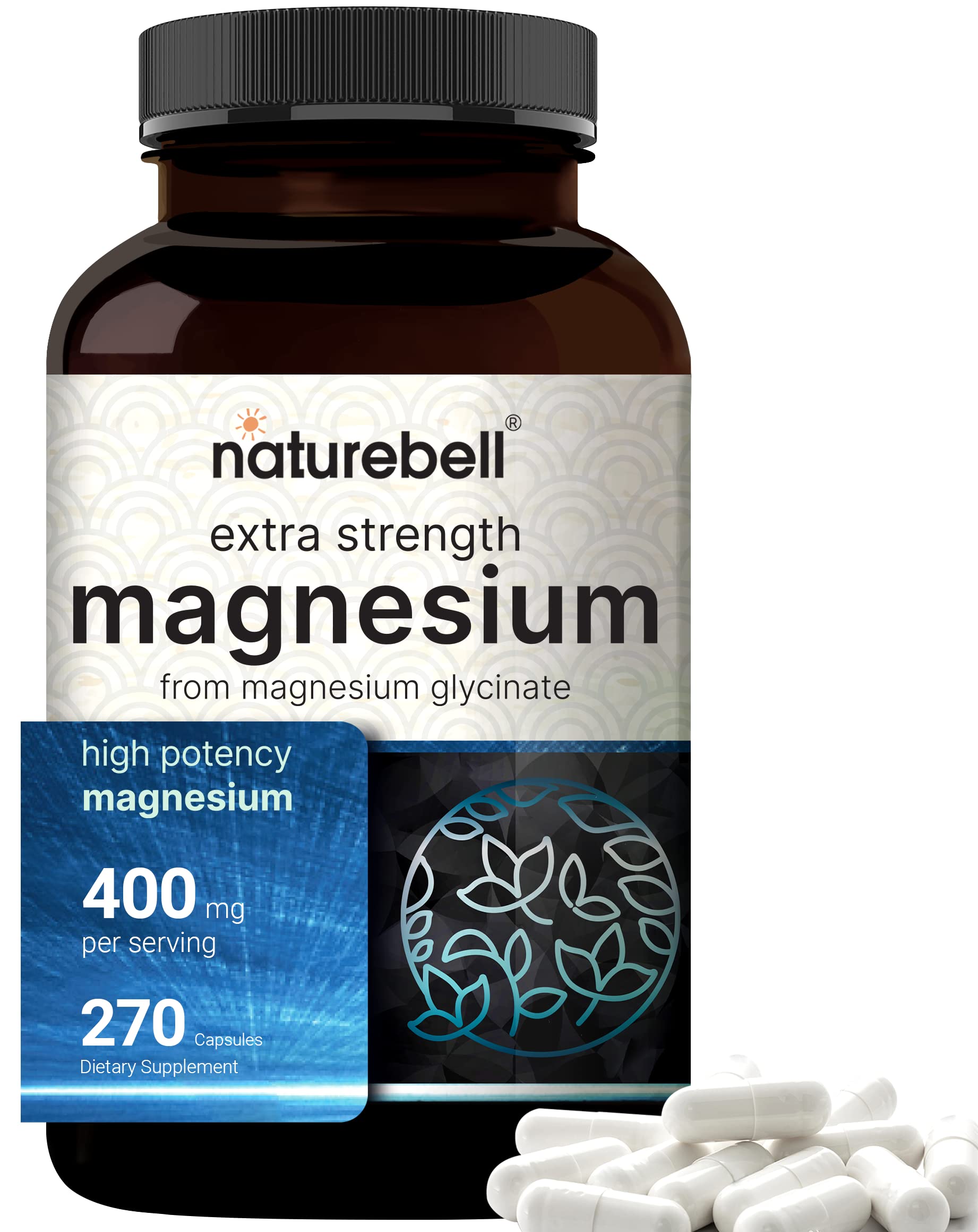 Foto 2 pulgar | Suplemento De Glicinato De Magnesio Naturebell 400 Mg 270 Cápsulas - Venta Internacional.
