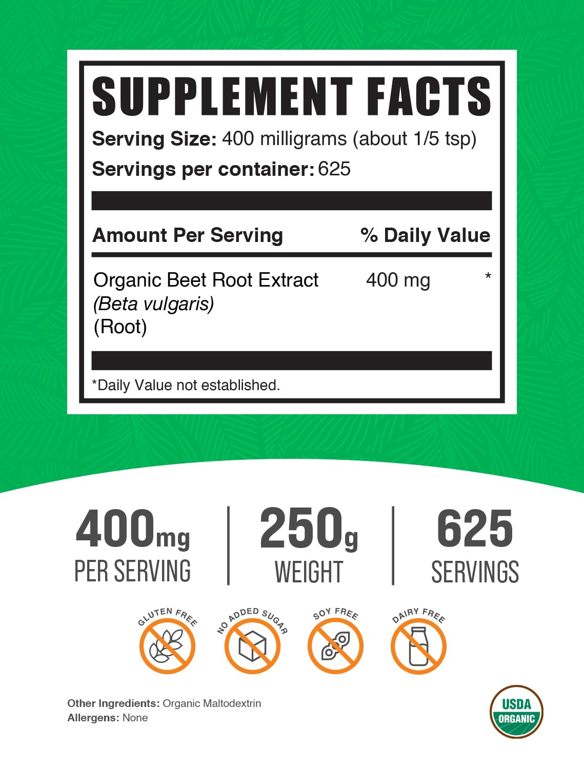 Foto 3 pulgar | Suplemento Bulksupplements.com Extracto Orgánico De Raíz De Remolacha 250 G - Venta Internacional.