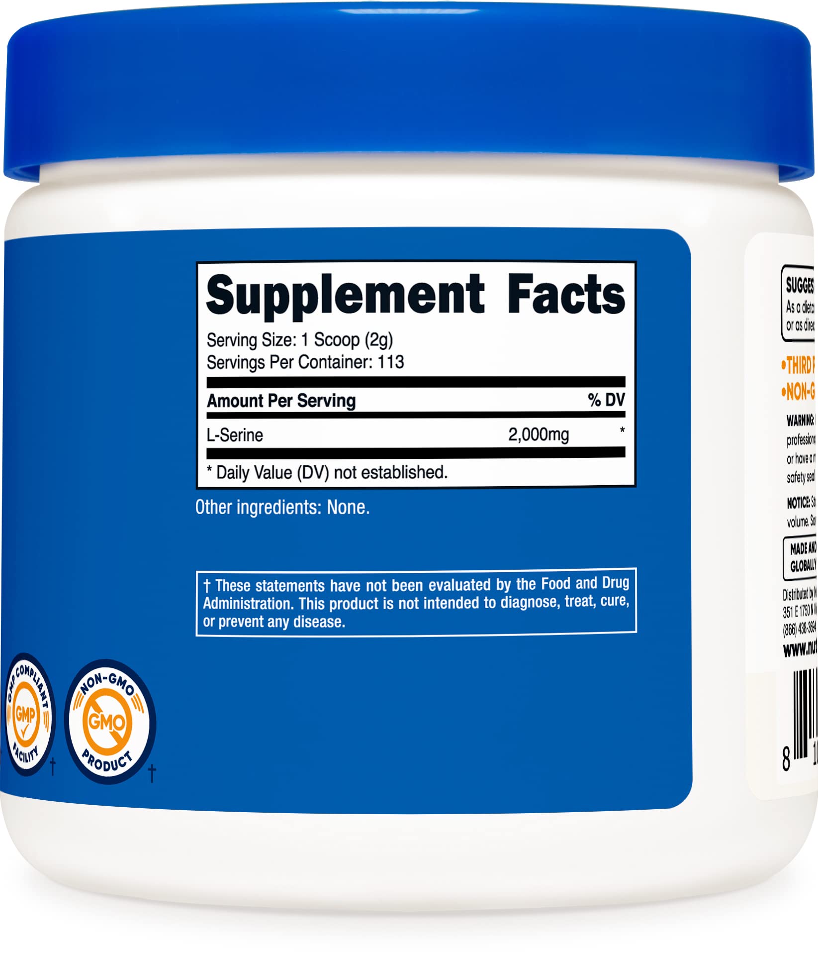 Foto 5 pulgar | Suplemento Nutricost L-serina En Polvo 227 G 113 Porciones 2 G/s - Venta Internacional.