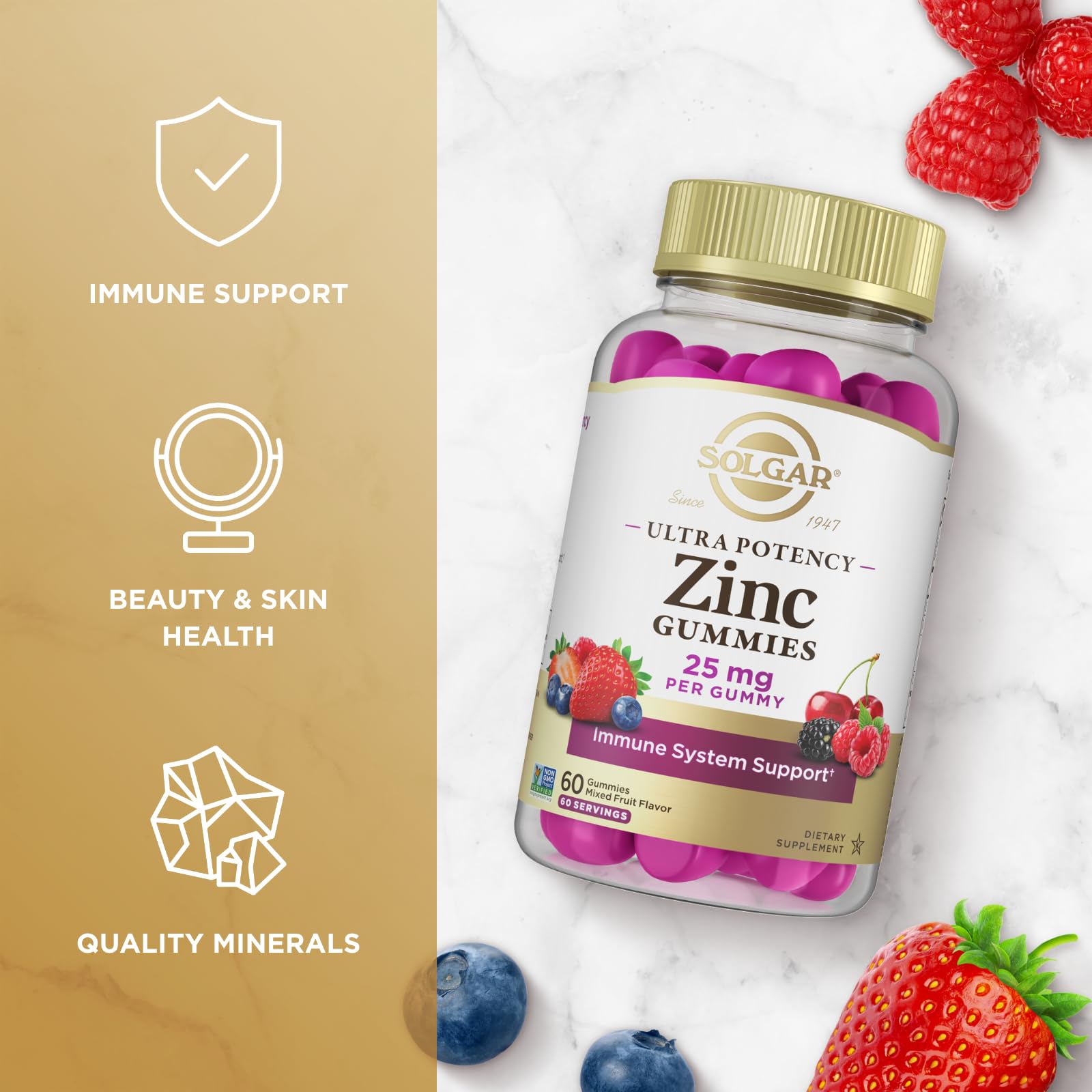 Foto 4 pulgar | Suplemento De Gomitas De Zinc Solgar, Vitamina Para Adultos, 25 Mg, 60 Porciones - Venta Internacional.